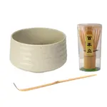 Matcha-wan Set w/whisk & scoop - Nature White - MCS47-NW