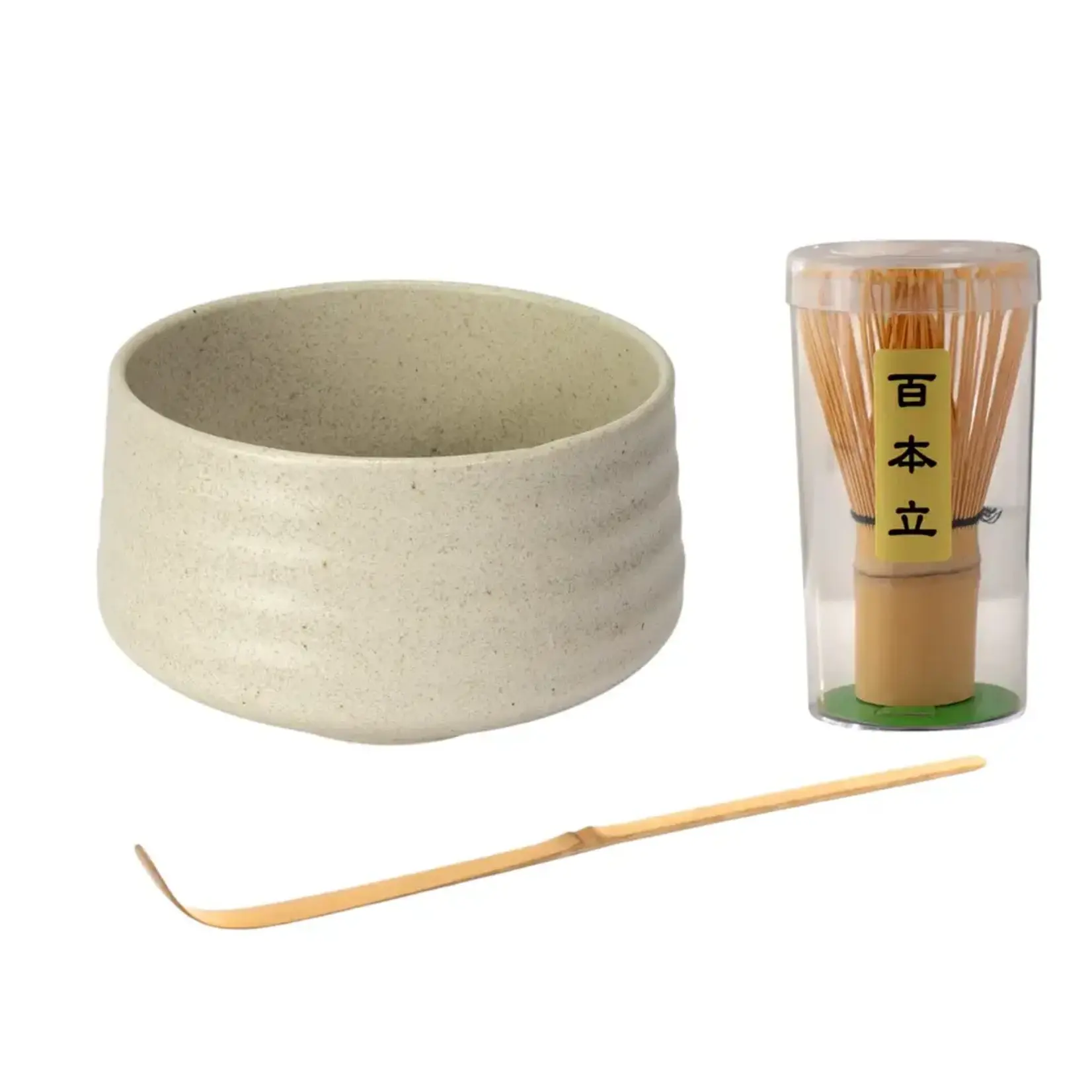 Matcha-wan Set w/whisk & scoop - Nature White - MCS47-NW