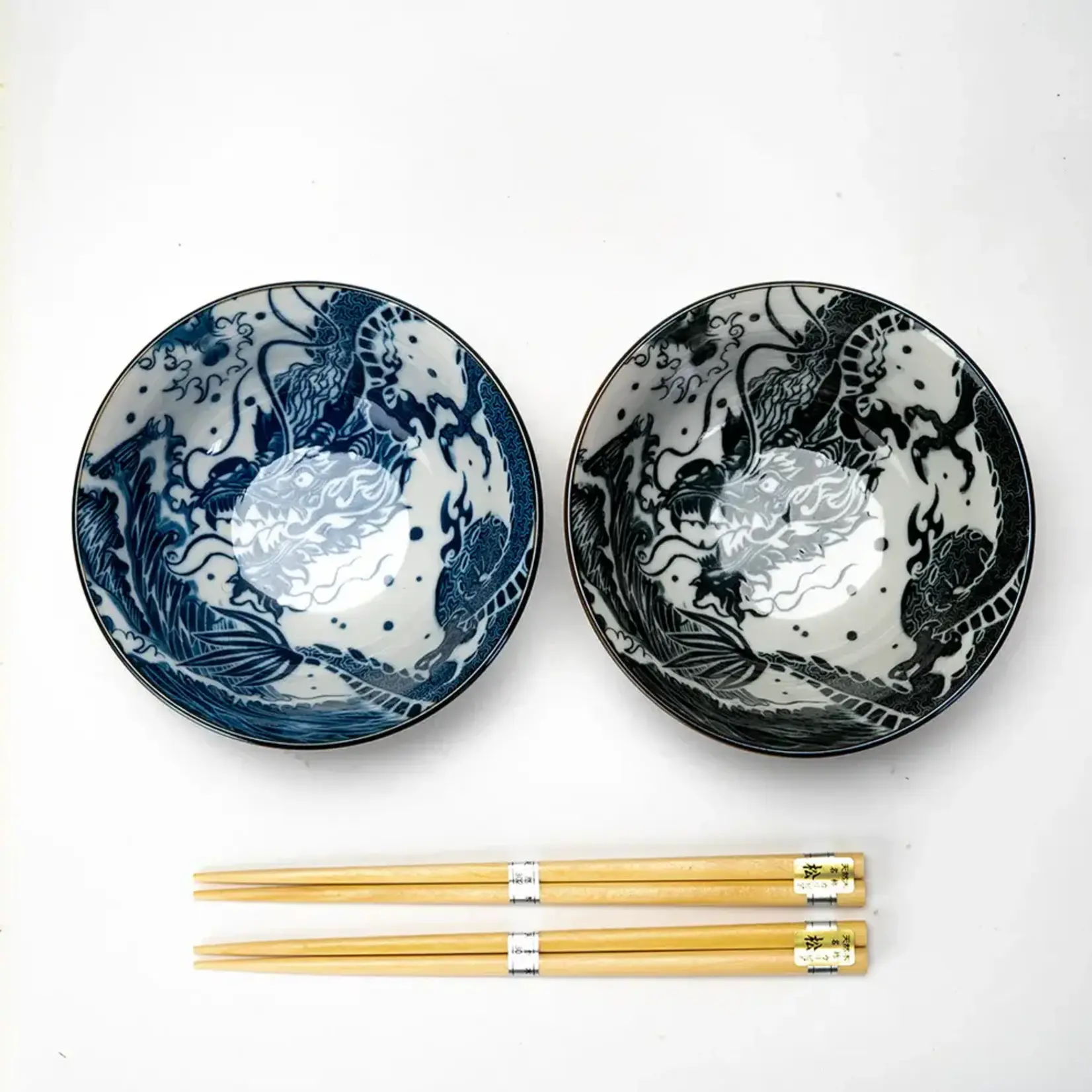 2:2pc Rice Bowl / Chopsticks Set - Dragons BGS2-DGN