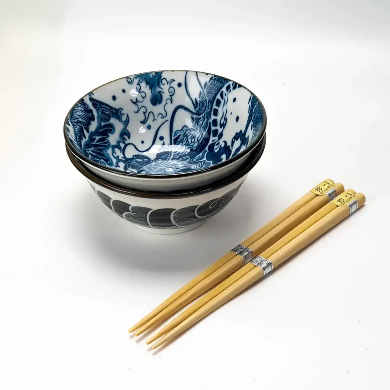 2:2pc Rice Bowl / Chopsticks Set - Dragons BGS2-DGN