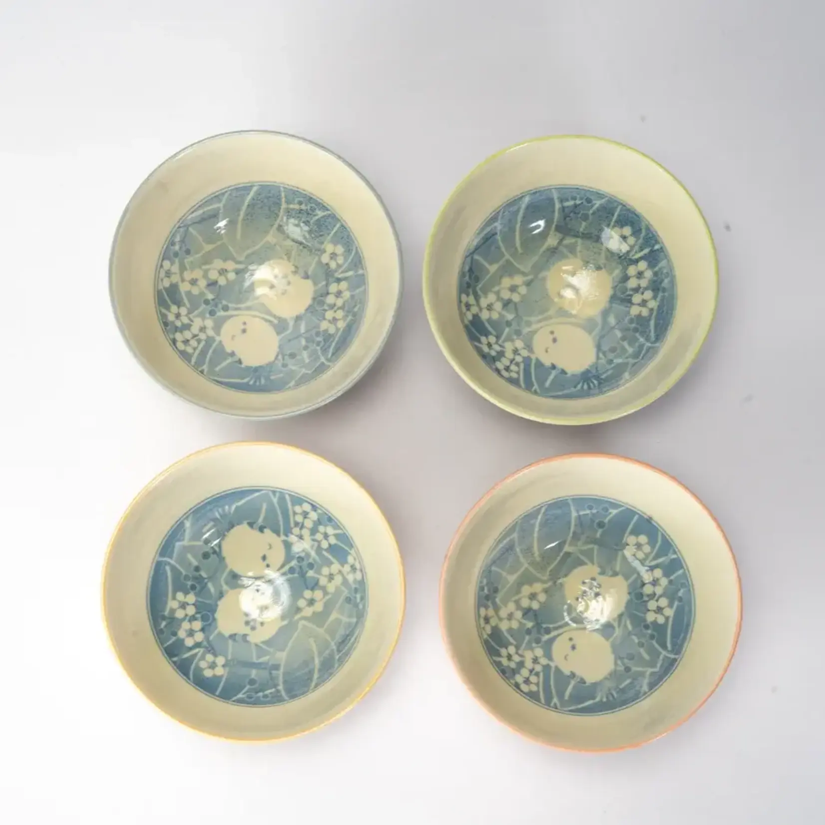 4pc Rice Bowl Set - Assorted Japanese Birds BGS4-BRD