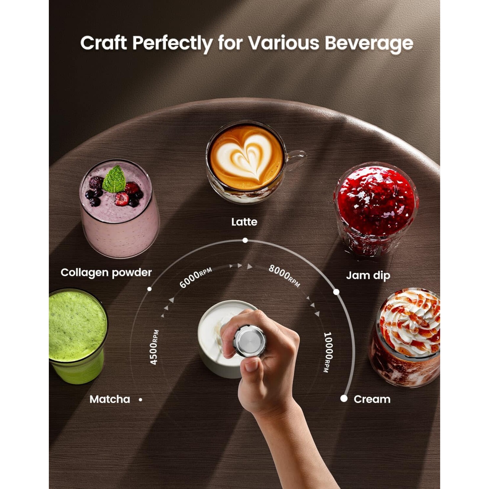 Maestri House LunaFro Variable Speed Hand Frother - Black MHMF03