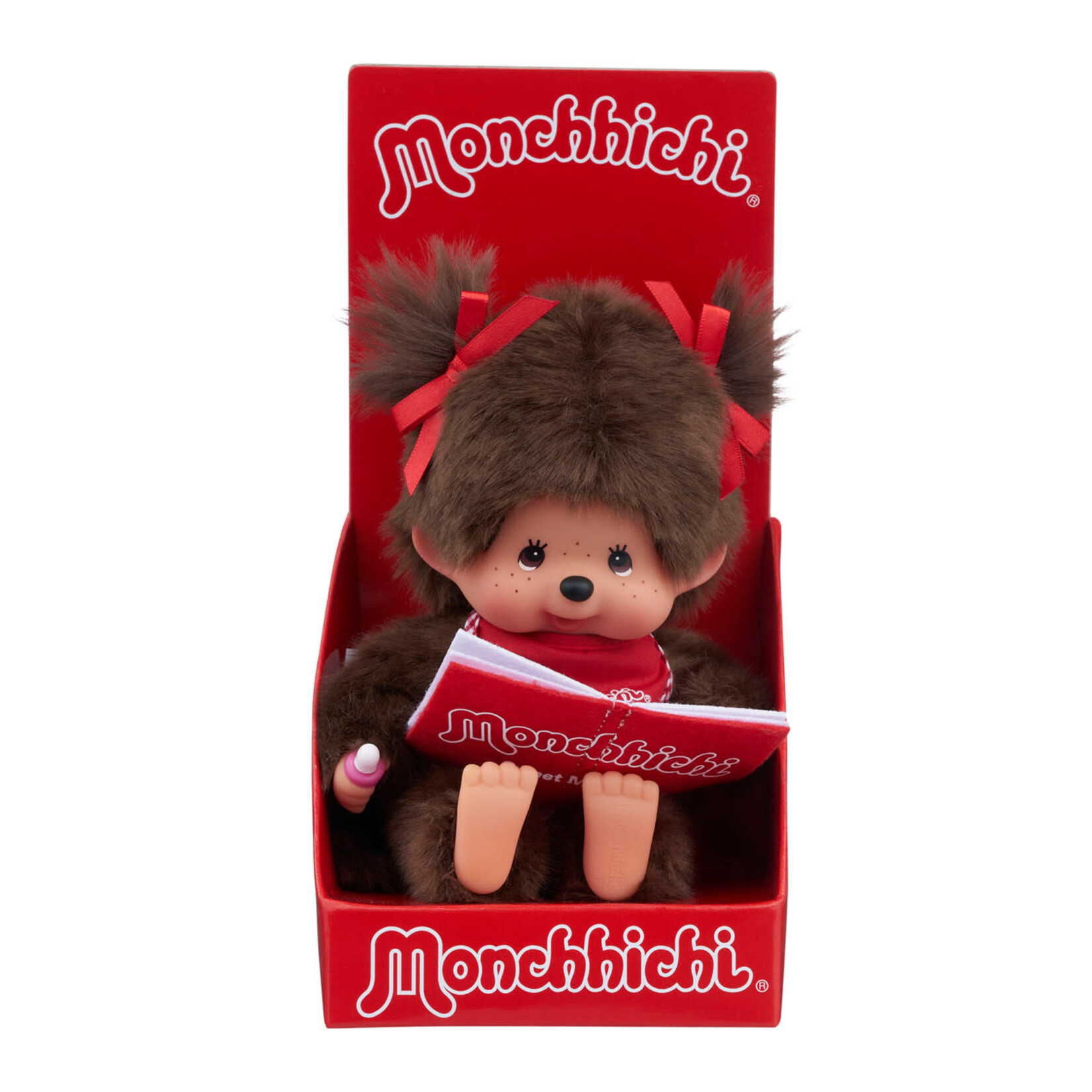 Sekiguchi Monchhichi Sitting & Reading Girl 7" Plush Toy