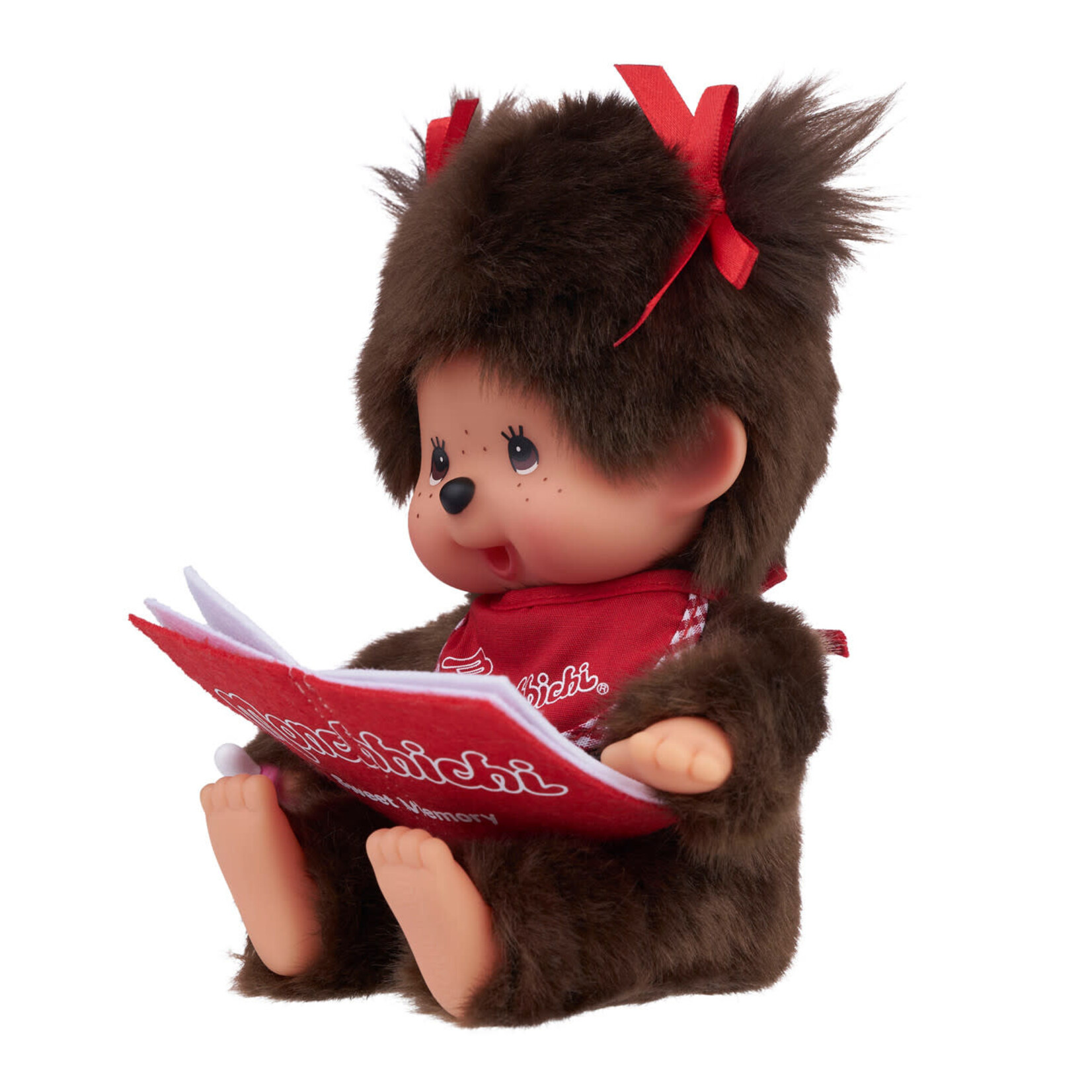 Sekiguchi Monchhichi Sitting & Reading Girl 7" Plush Toy