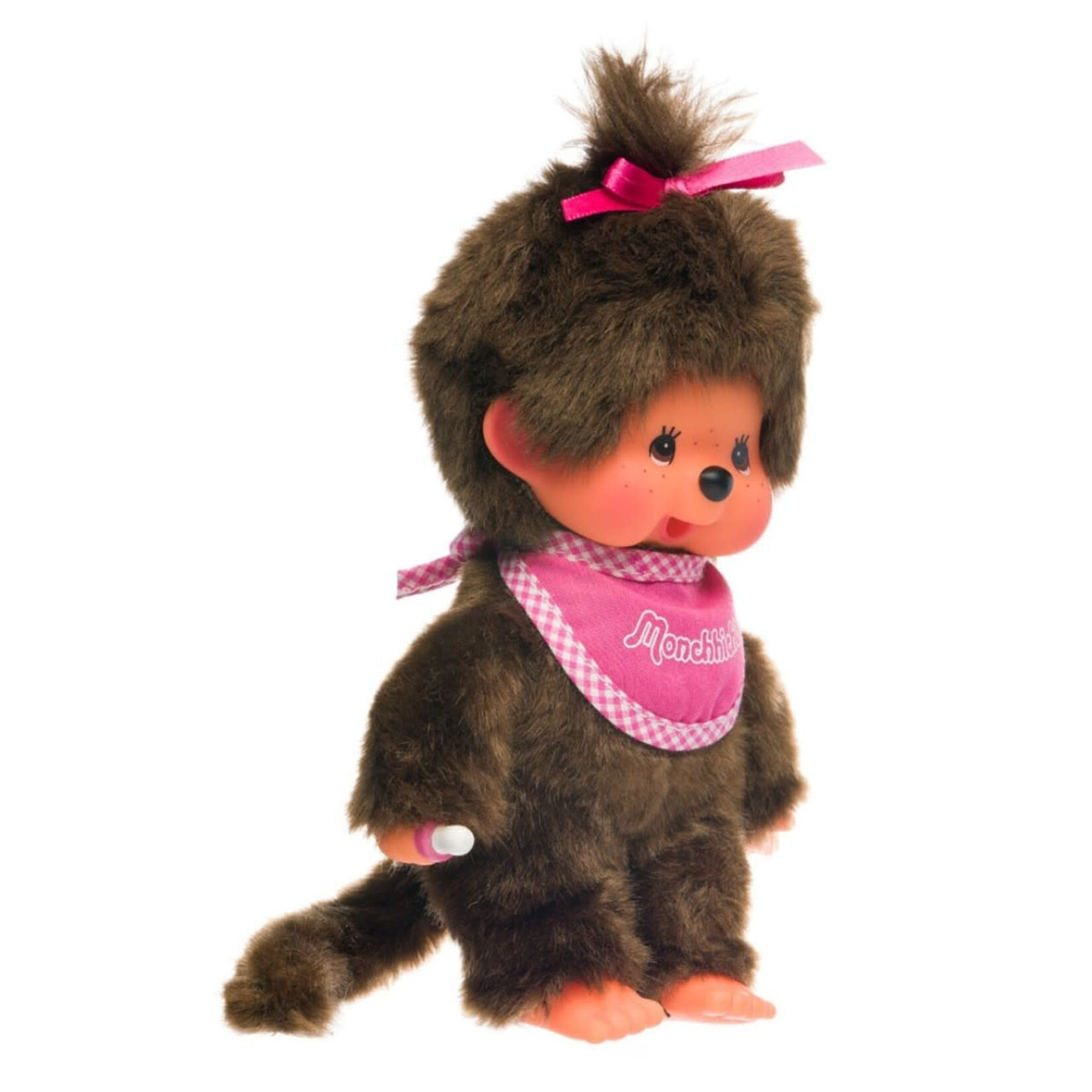 Monchhichi Standard Girl w/ Pink Bib 8" Plush Toy