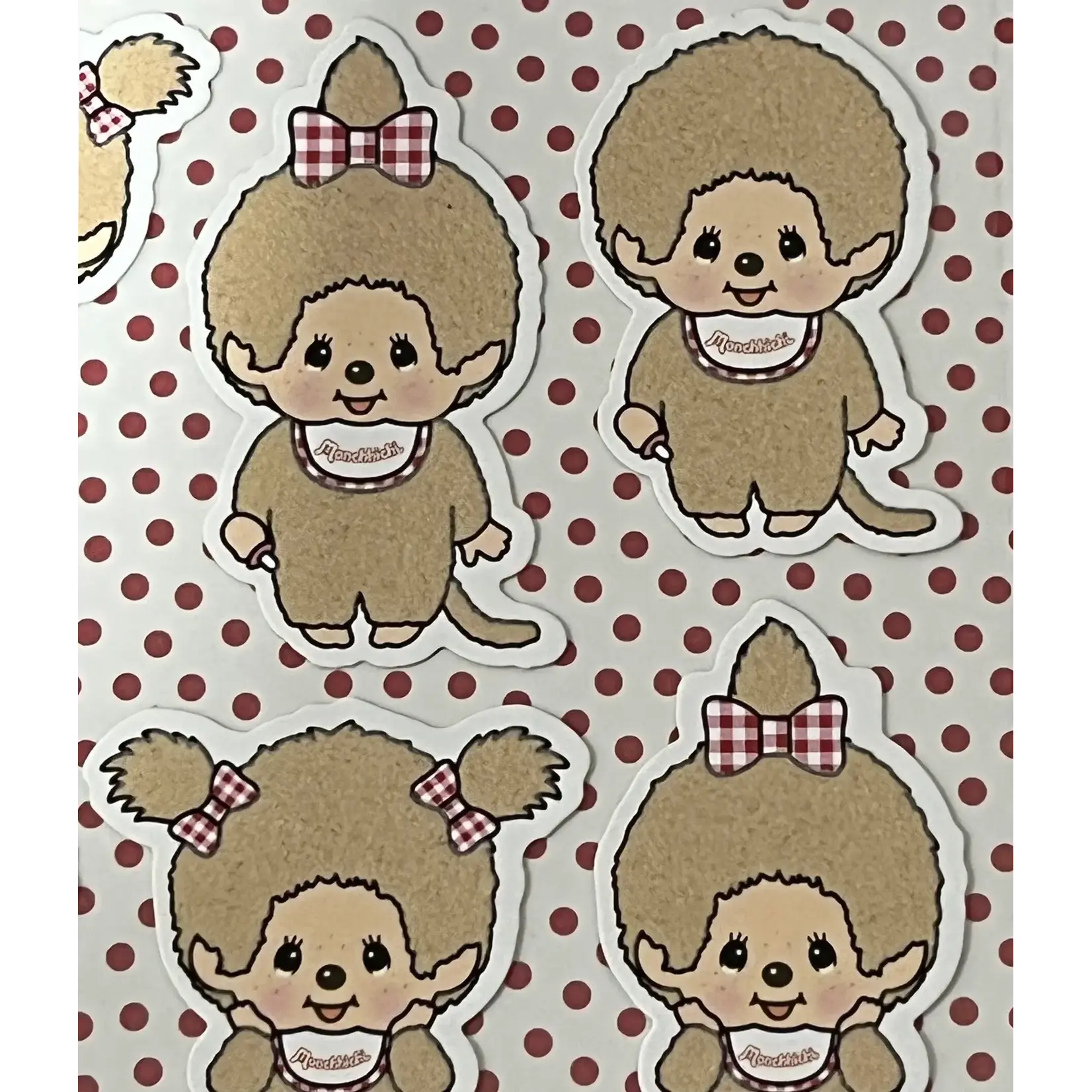 Sekiguchi Stickers - Monchhichi - Furry Flocked Sticker Sheets