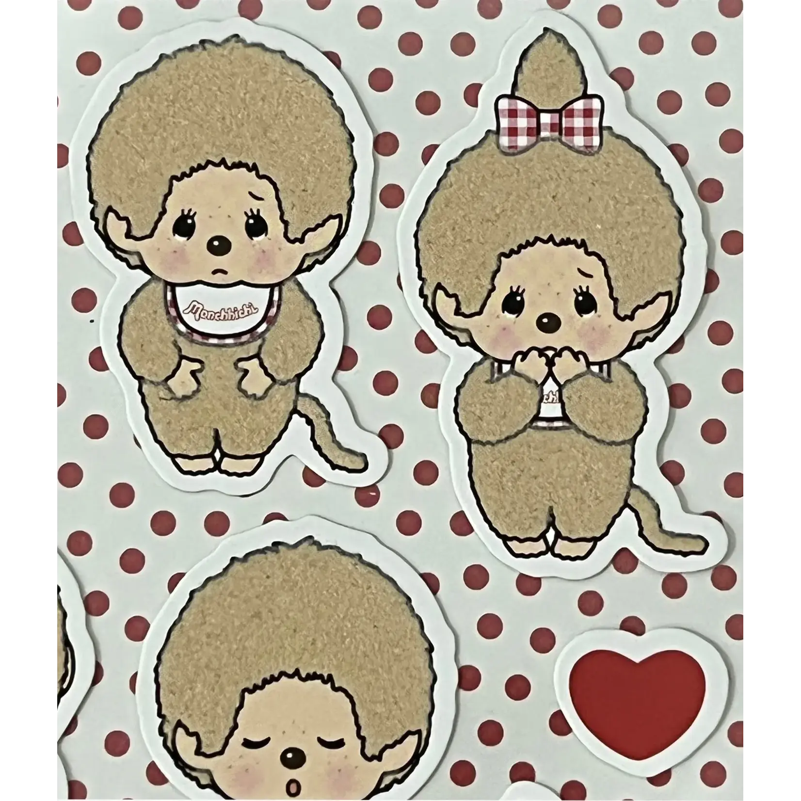 Sekiguchi Stickers - Monchhichi - Furry Flocked Sticker Sheets