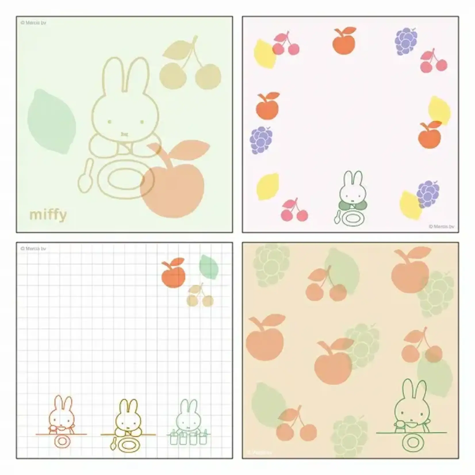 GreenFlash Mini Notepad - Miffy Square Memo Pad (Fruits) BM-387