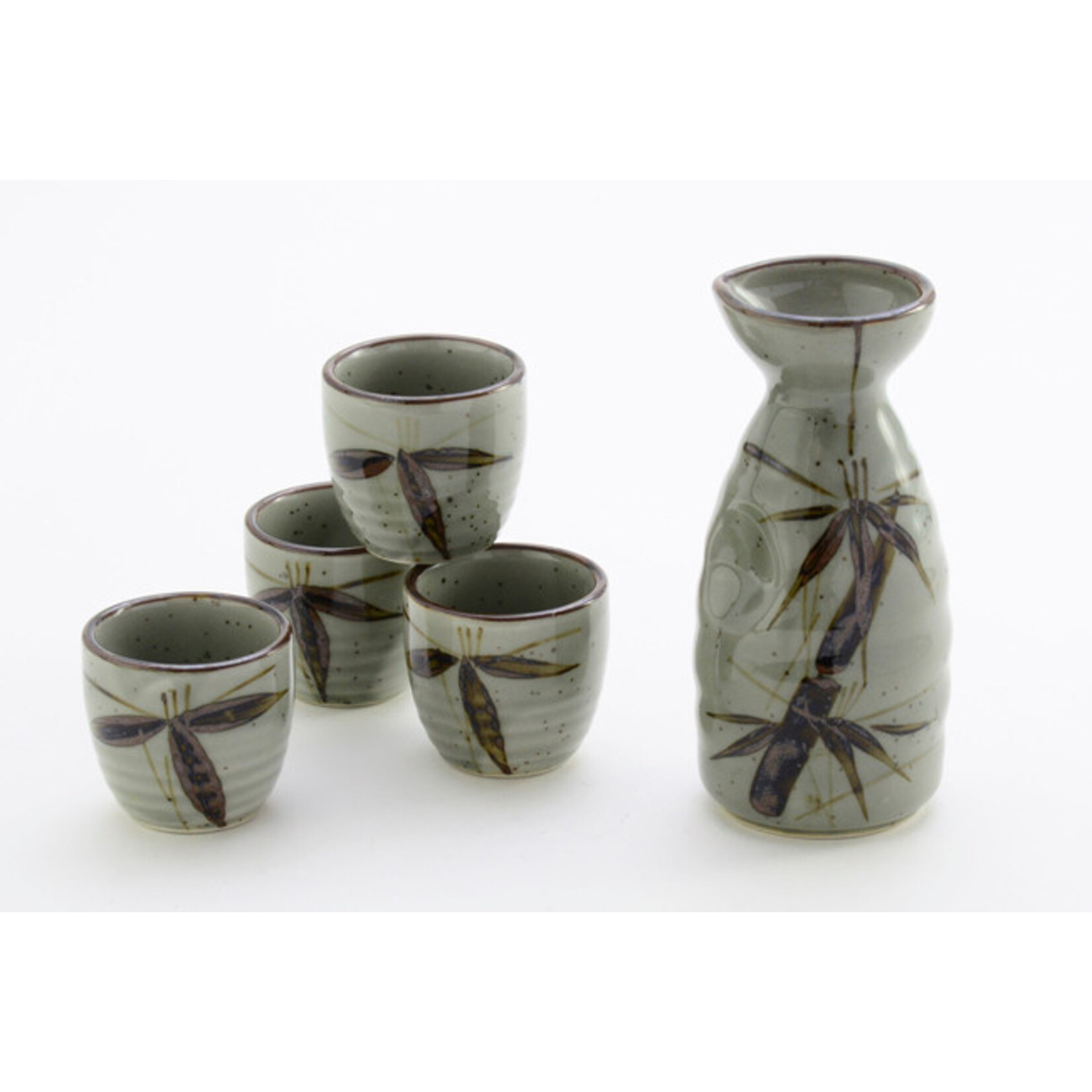 Sake Set 1:4 Green/Bamboo - SE70-BA