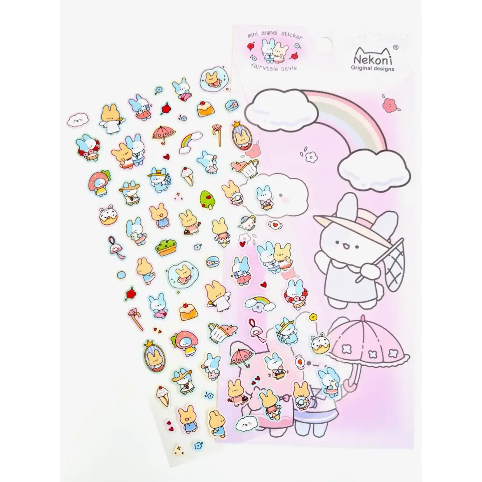 Nekoni Bunny Rabbit Flat Stickers - 50790