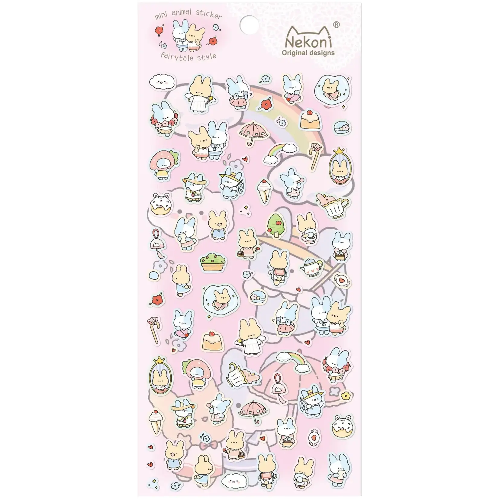 Nekoni Bunny Rabbit Flat Stickers - 50790