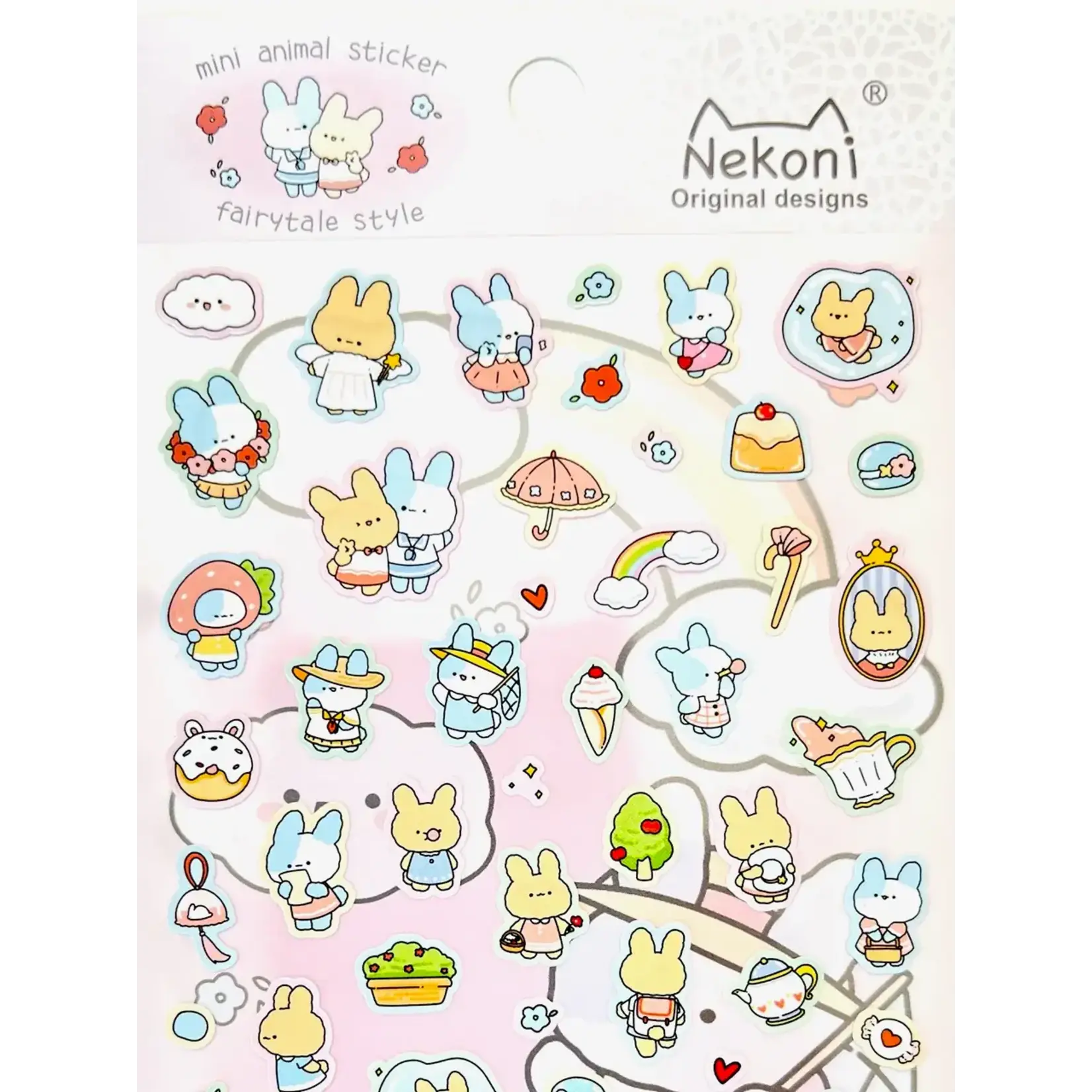 Nekoni Bunny Rabbit Flat Stickers - 50790