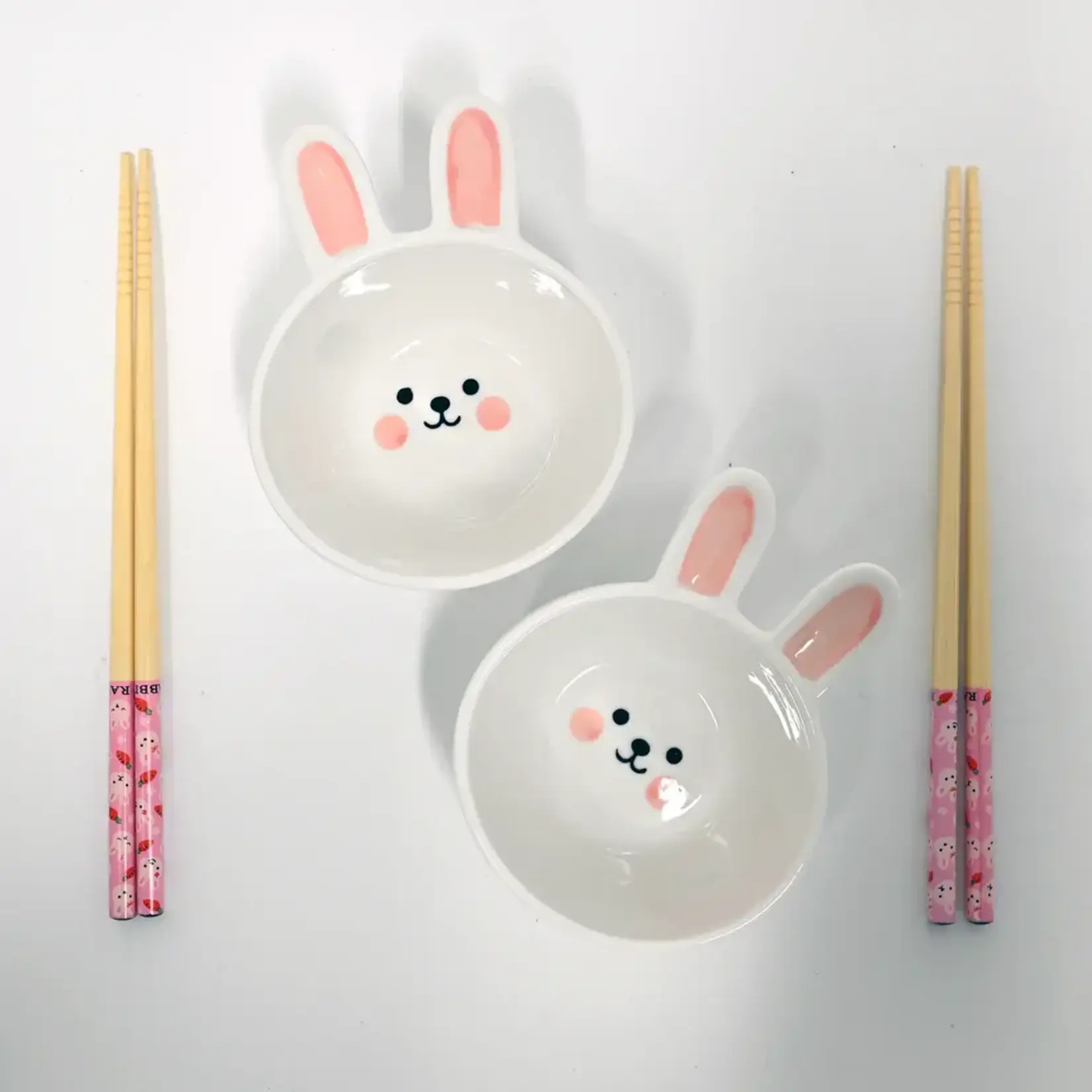 Chopsticks w/Sauce Dish 4 pcs Set - Rabbit - CHSG3-RBT
