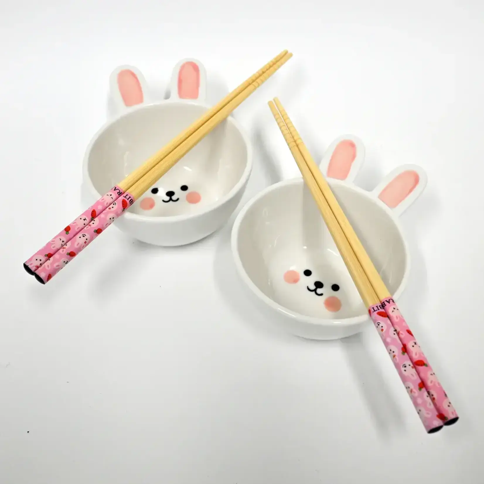 Chopsticks w/Sauce Dish 4 pcs Set - Rabbit - CHSG3-RBT