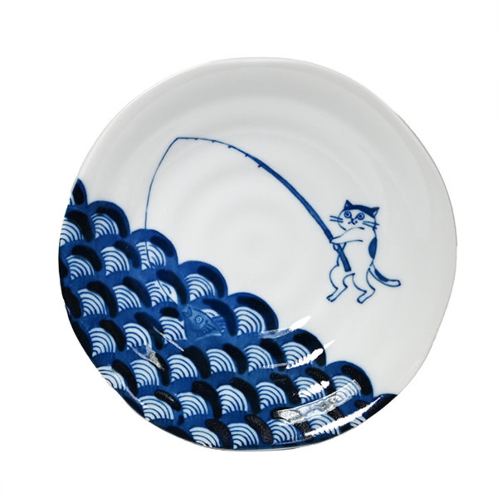 Plate 6.5"Dx1"H - Cat Fishing - YG265-CT6