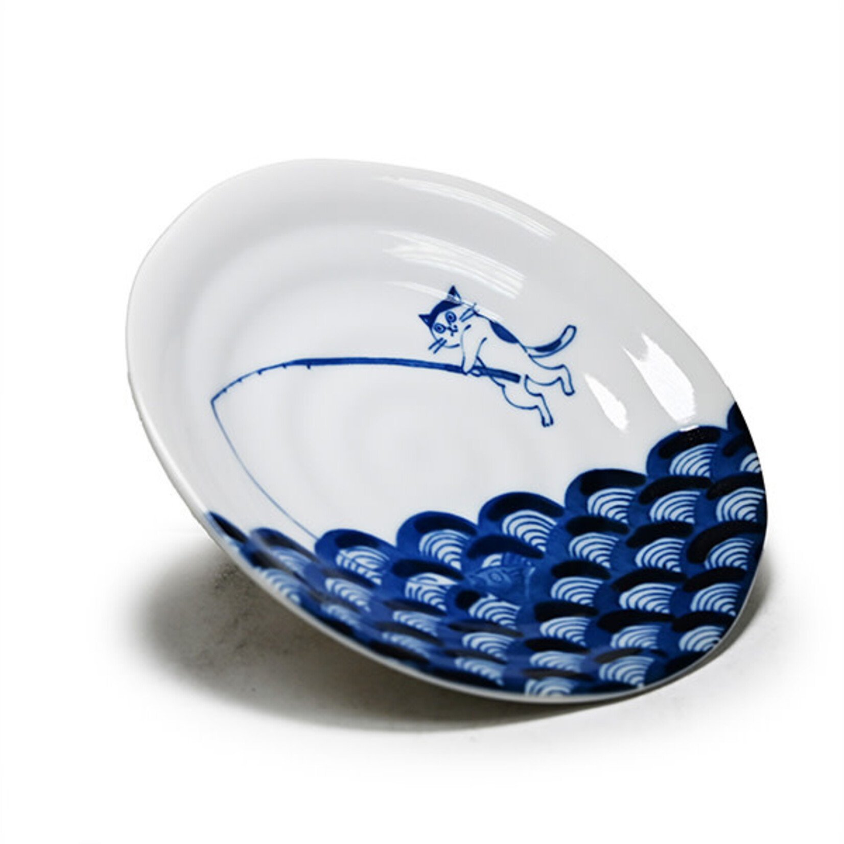 Plate 6.5"Dx1"H - Cat Fishing - YG265-CT6