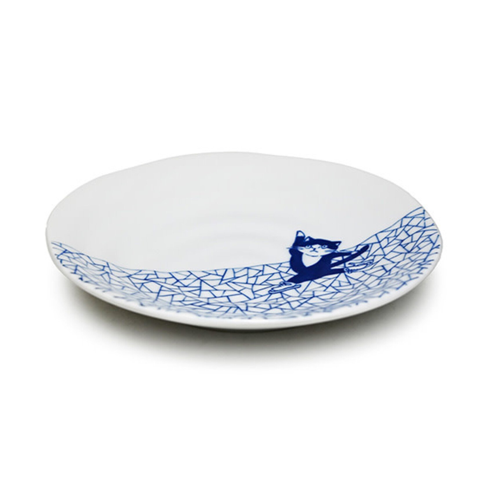 Plate 6.5"Dx1"H - Cat Ice Skating - YG265-CT8