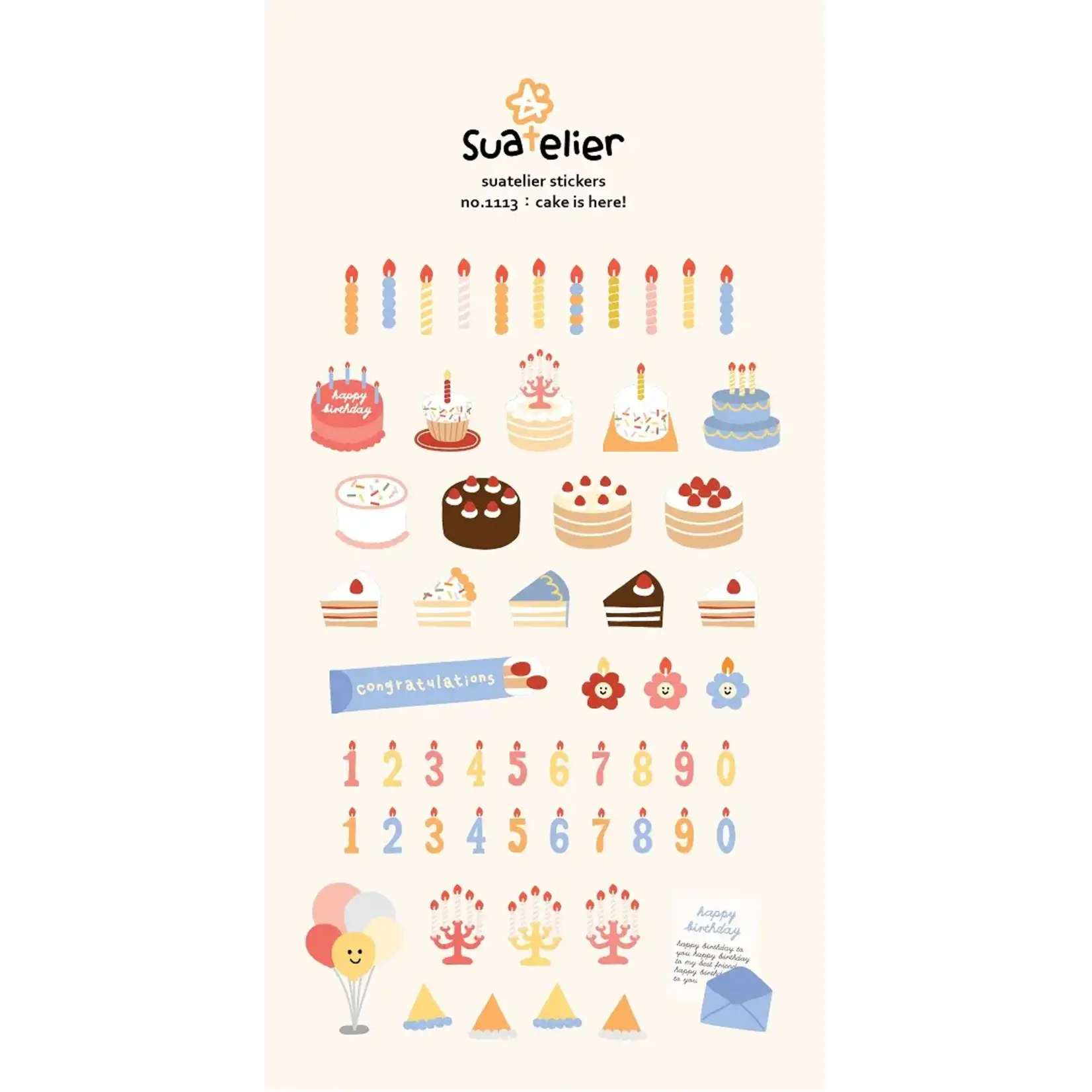Suatelier Birthday Cake Stickers - 01113