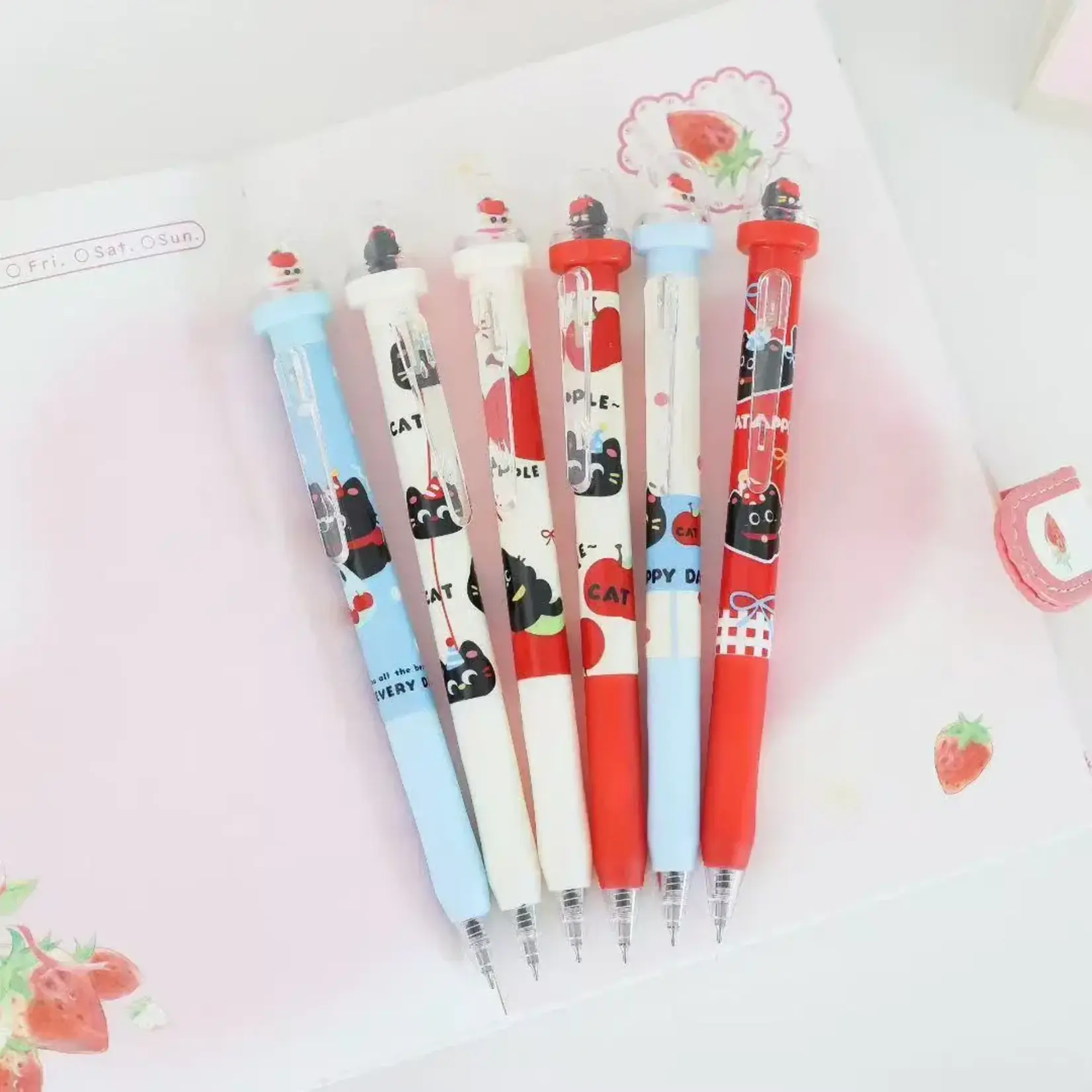 Apple Cat Retractable Gel Pen - 22725