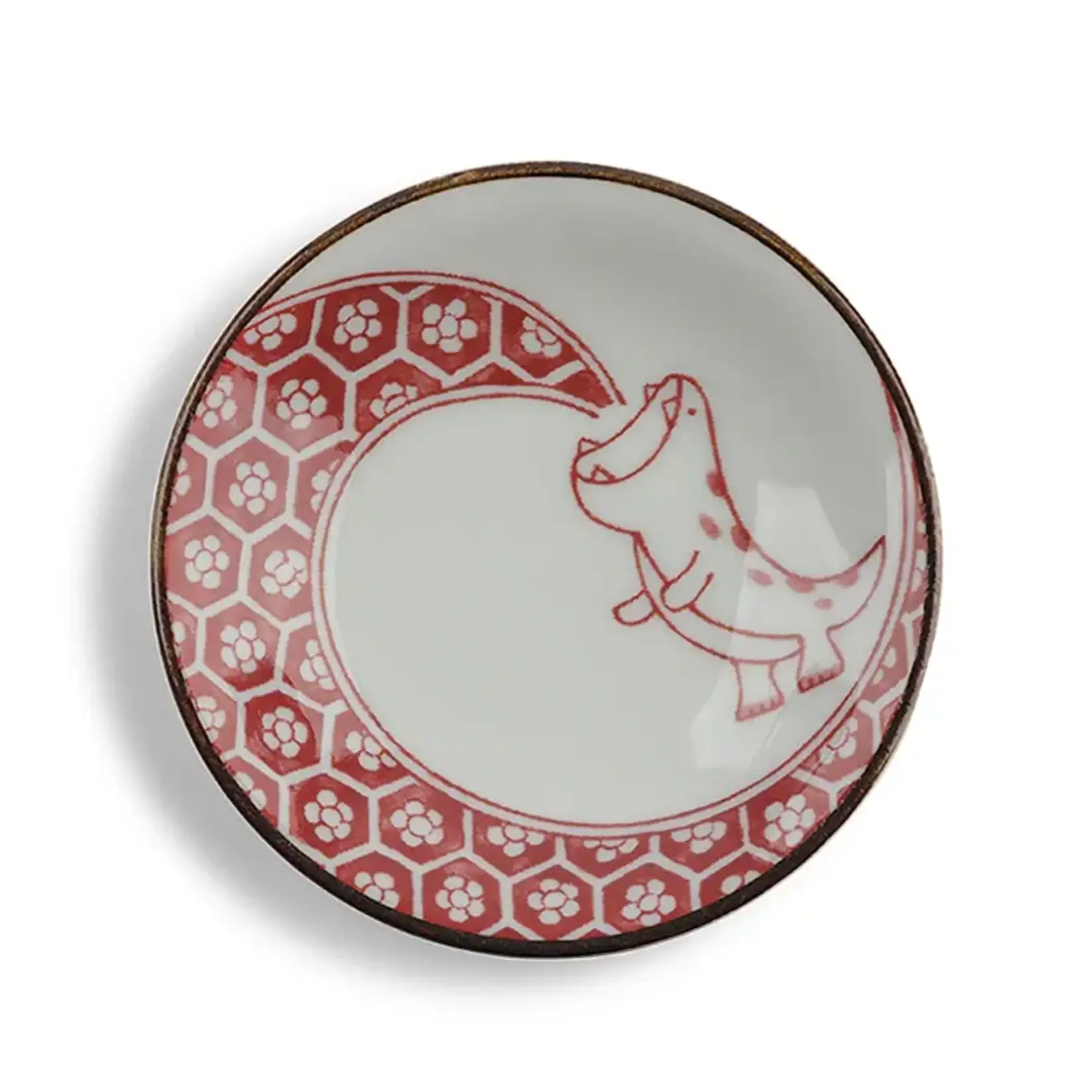 Imari-Style Dino 3.5" Sauce Dish "Akaenryu" - J6814