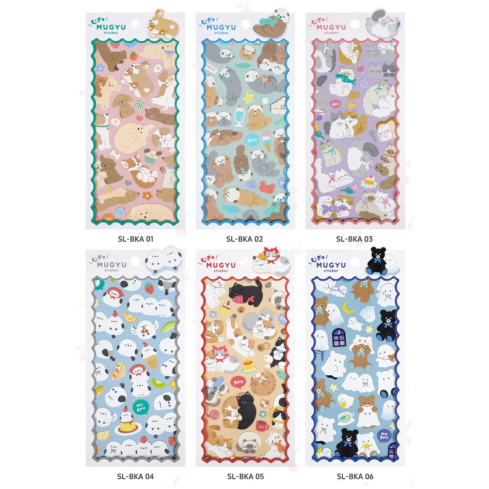 Shanle "Mugyu" Cute Animals Assorted Stickers - 11027