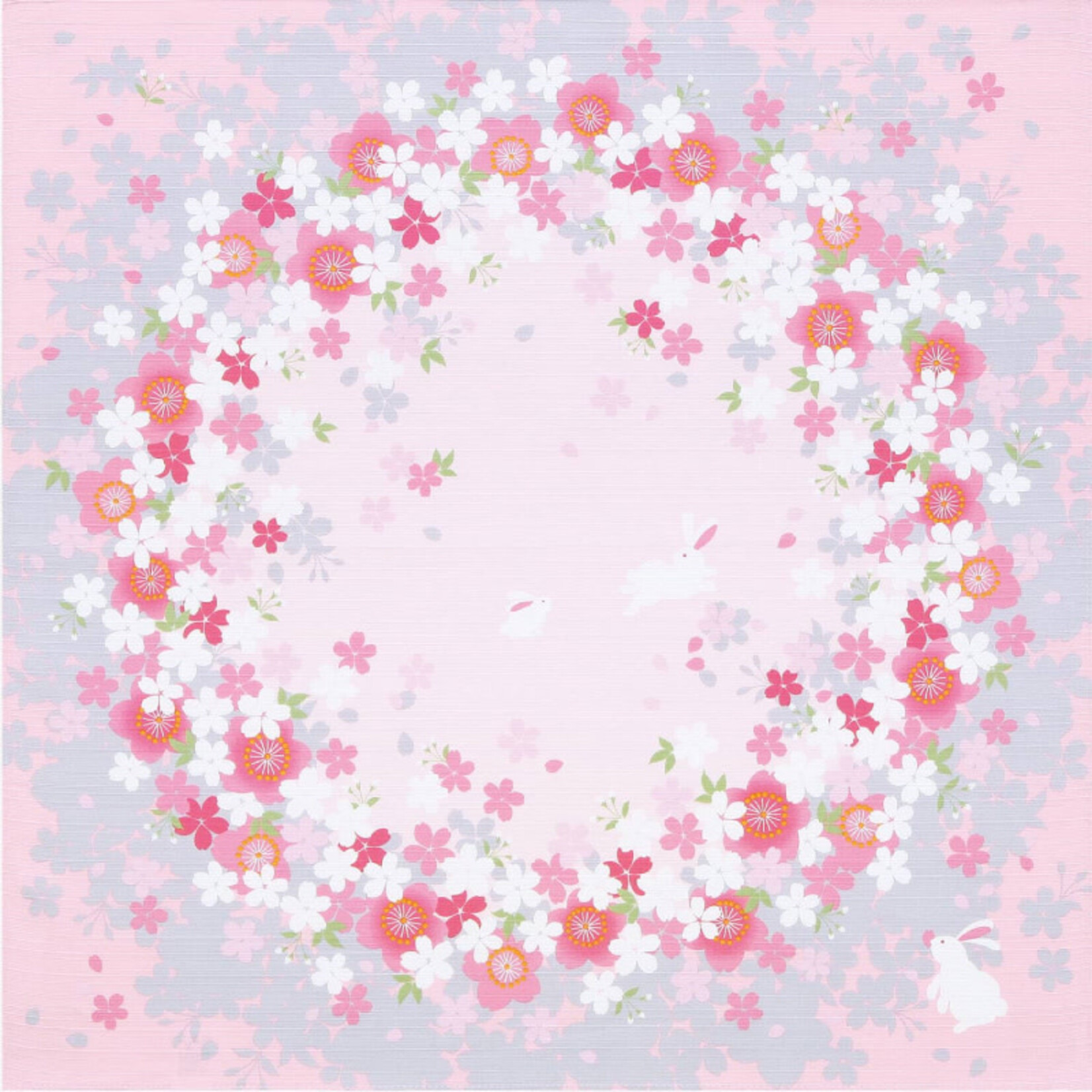 Furoshiki - Small, Circle of Sakura w/Usagi