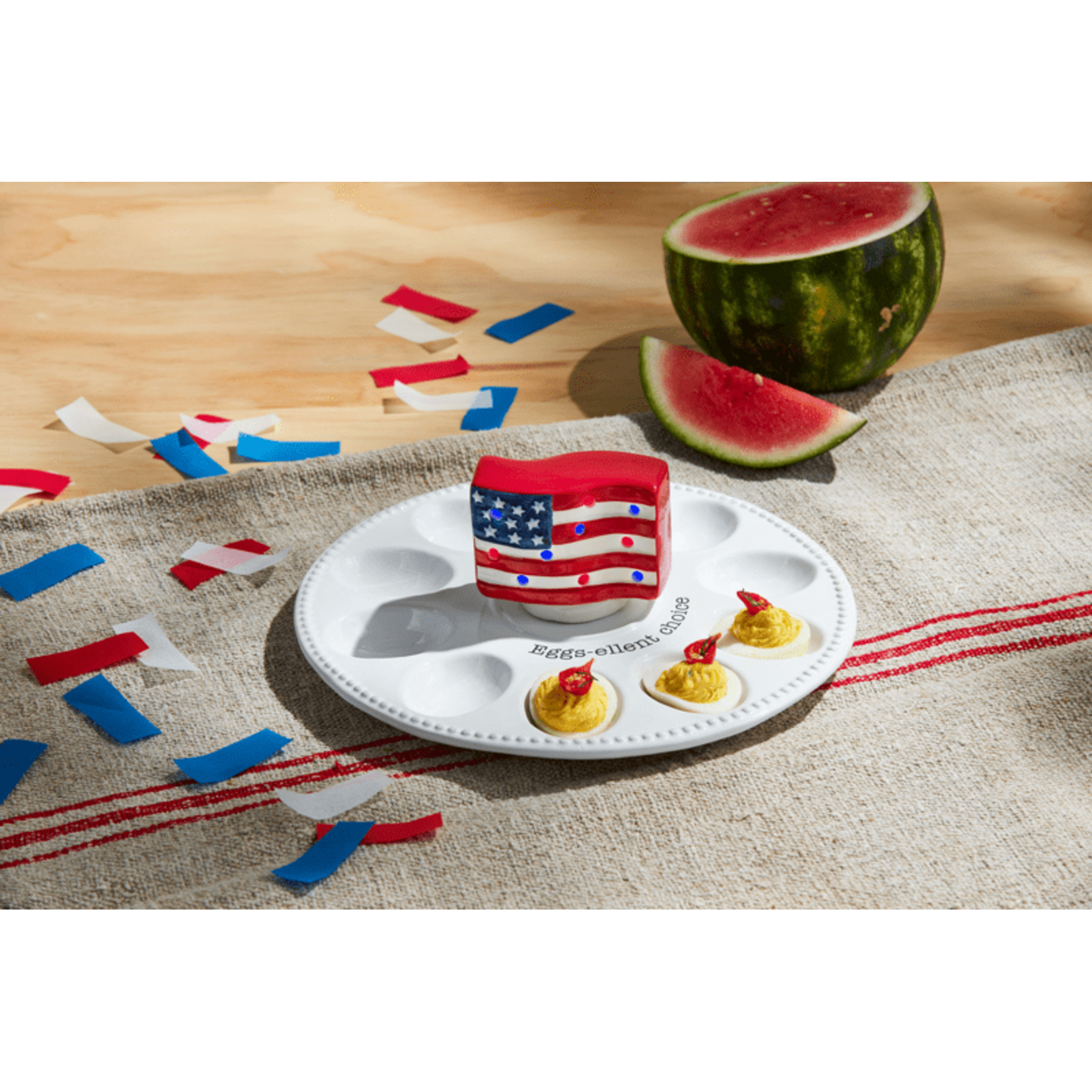 Mud Pie American Flag Light-Up Sitter