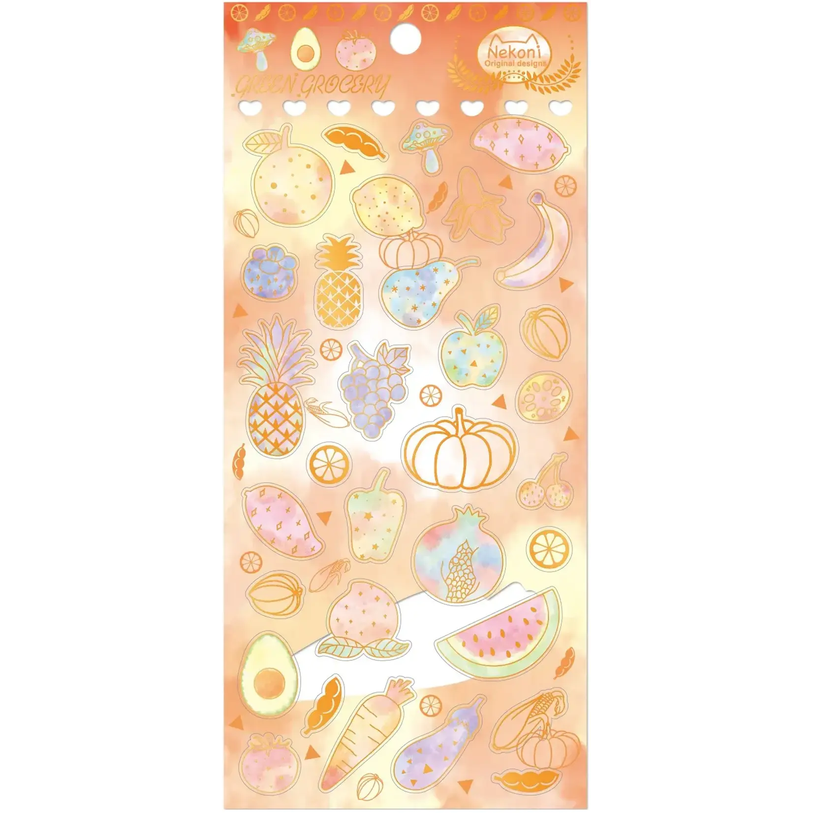 Nekoni Fruit 2 Crystal Gel Stickers - 50858