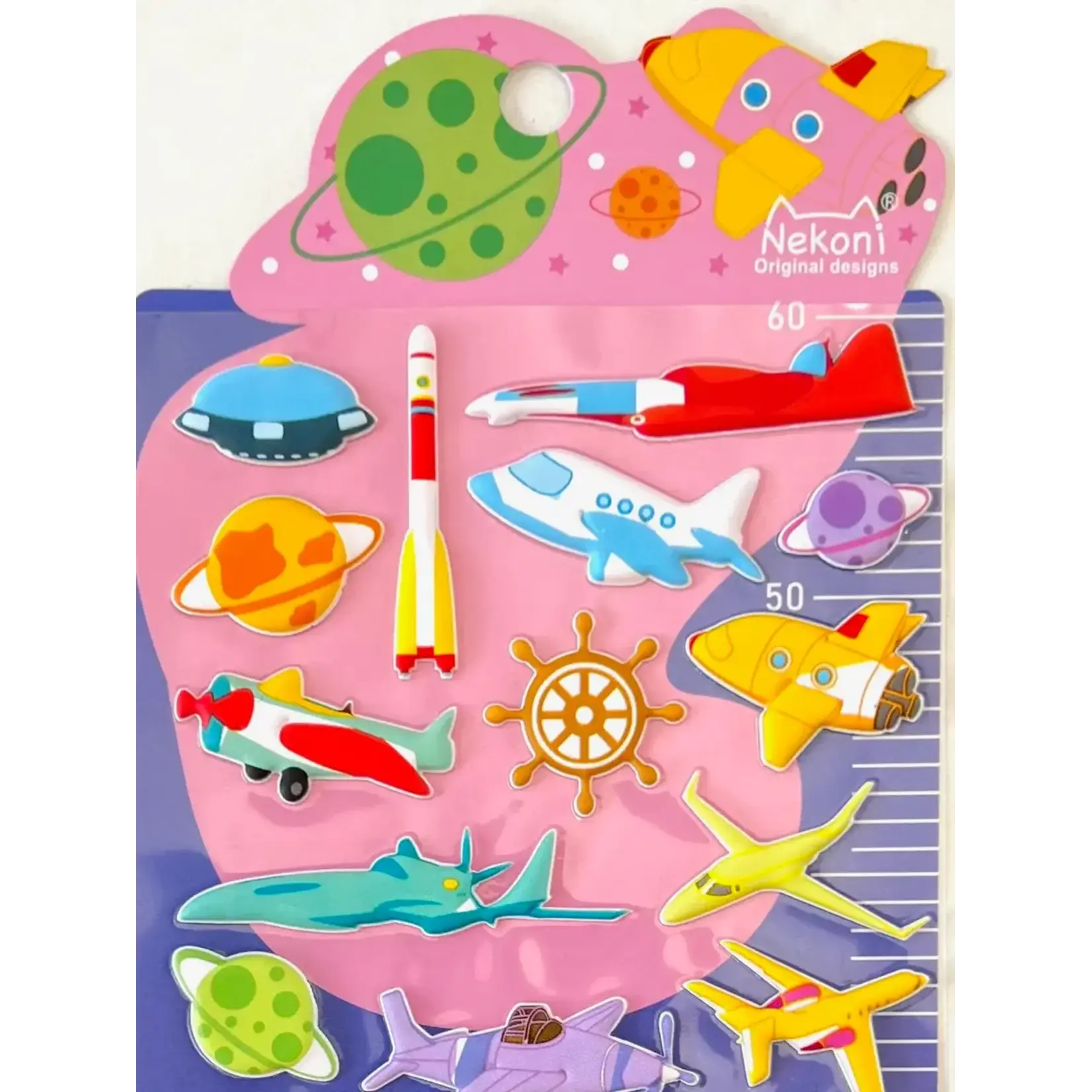 Nekoni Sea, Air, and Space Puffy Stickers - 50967