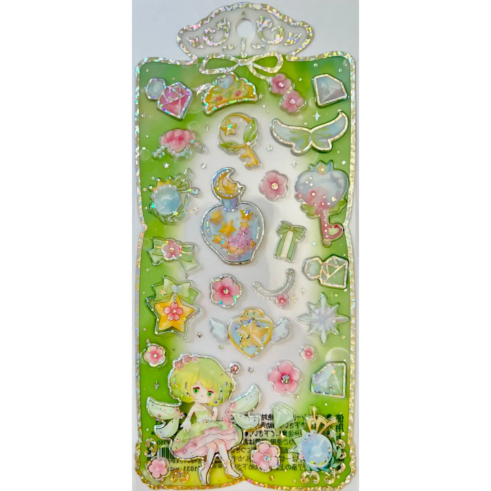 Nekoni Green Shiny Princess Stickers - 51031