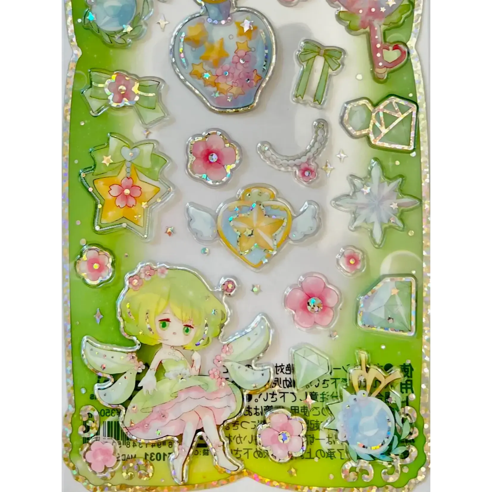 Nekoni Green Shiny Princess Stickers - 51031