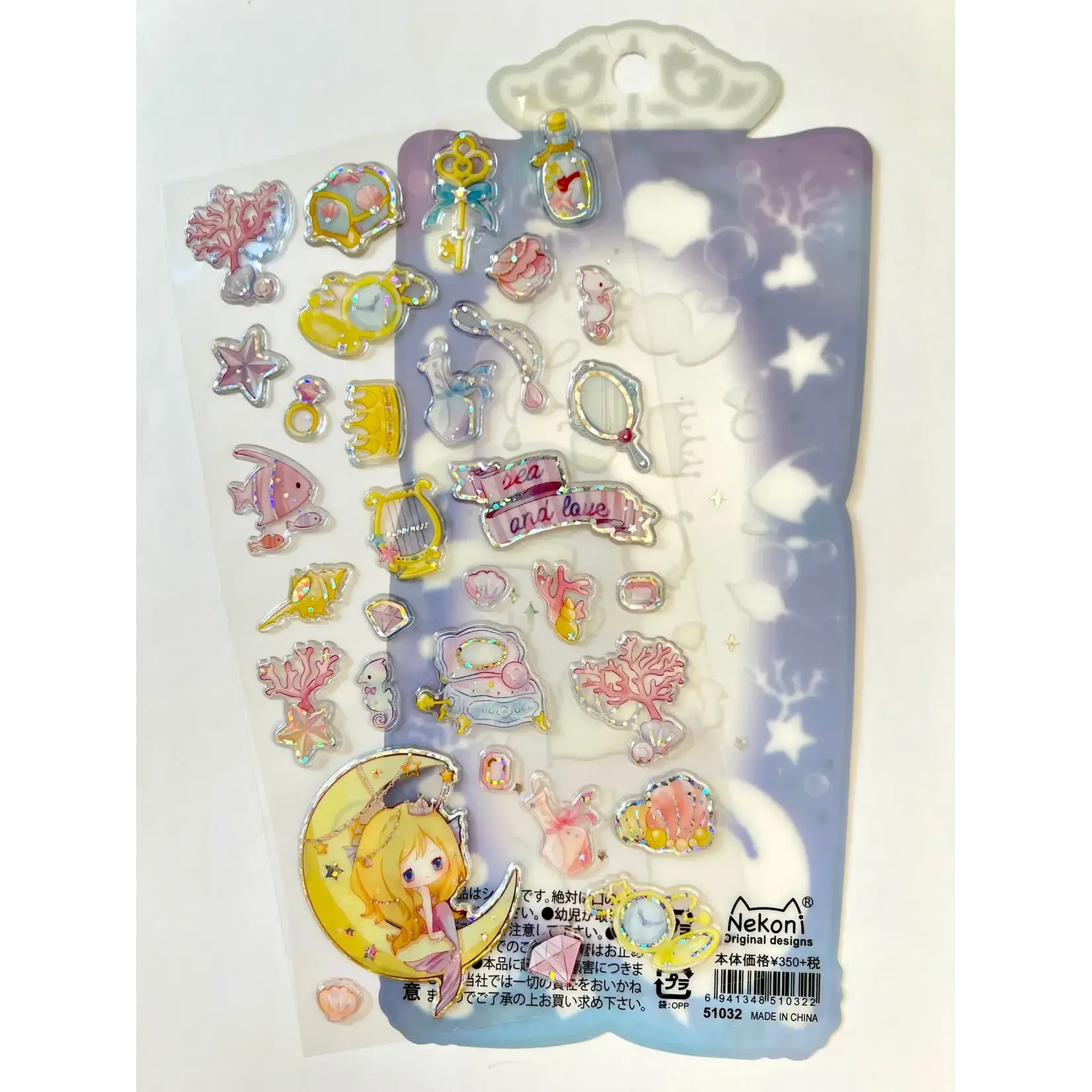 Nekoni Blue Shiny Princess Stickers - 51032