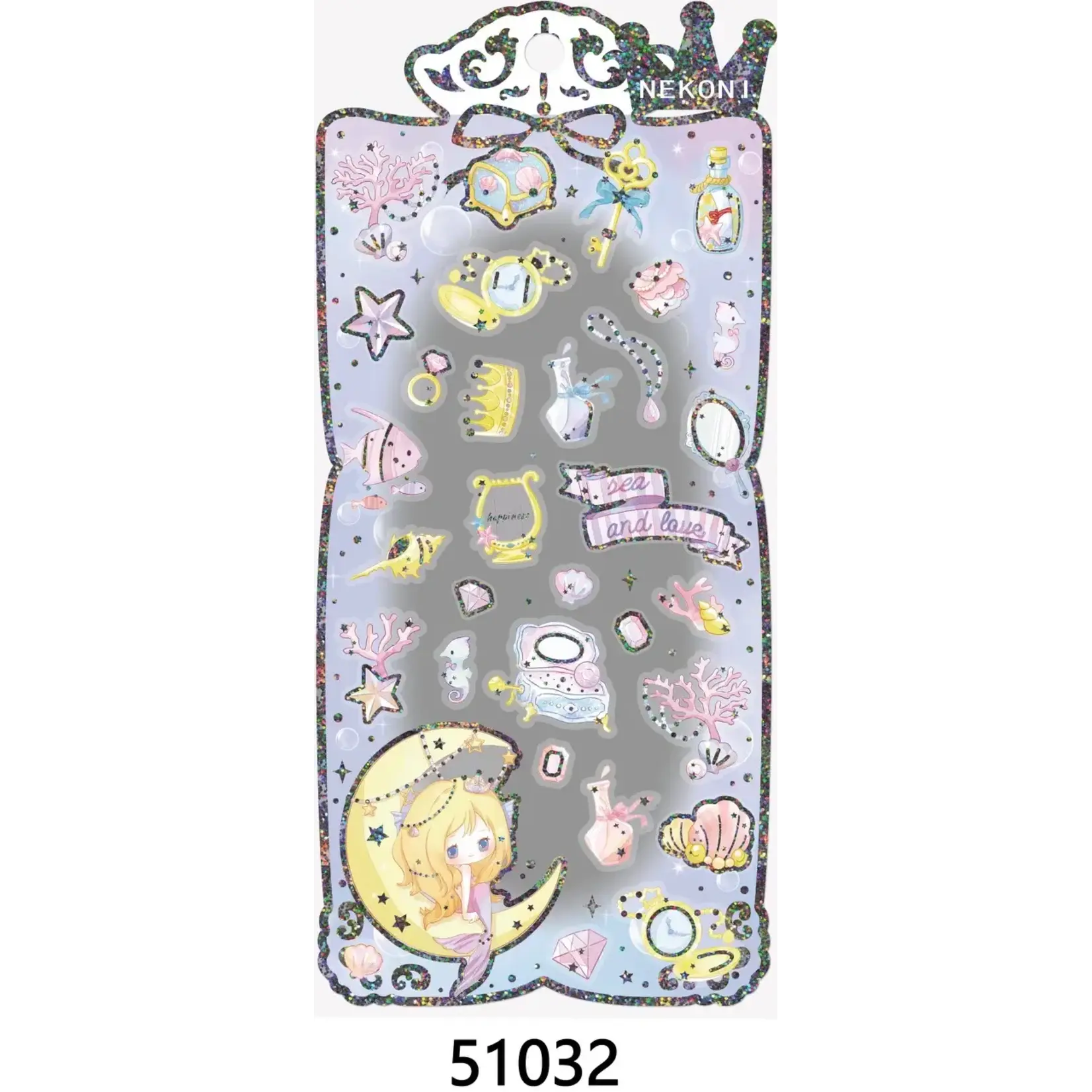 Nekoni Blue Shiny Princess Stickers - 51032