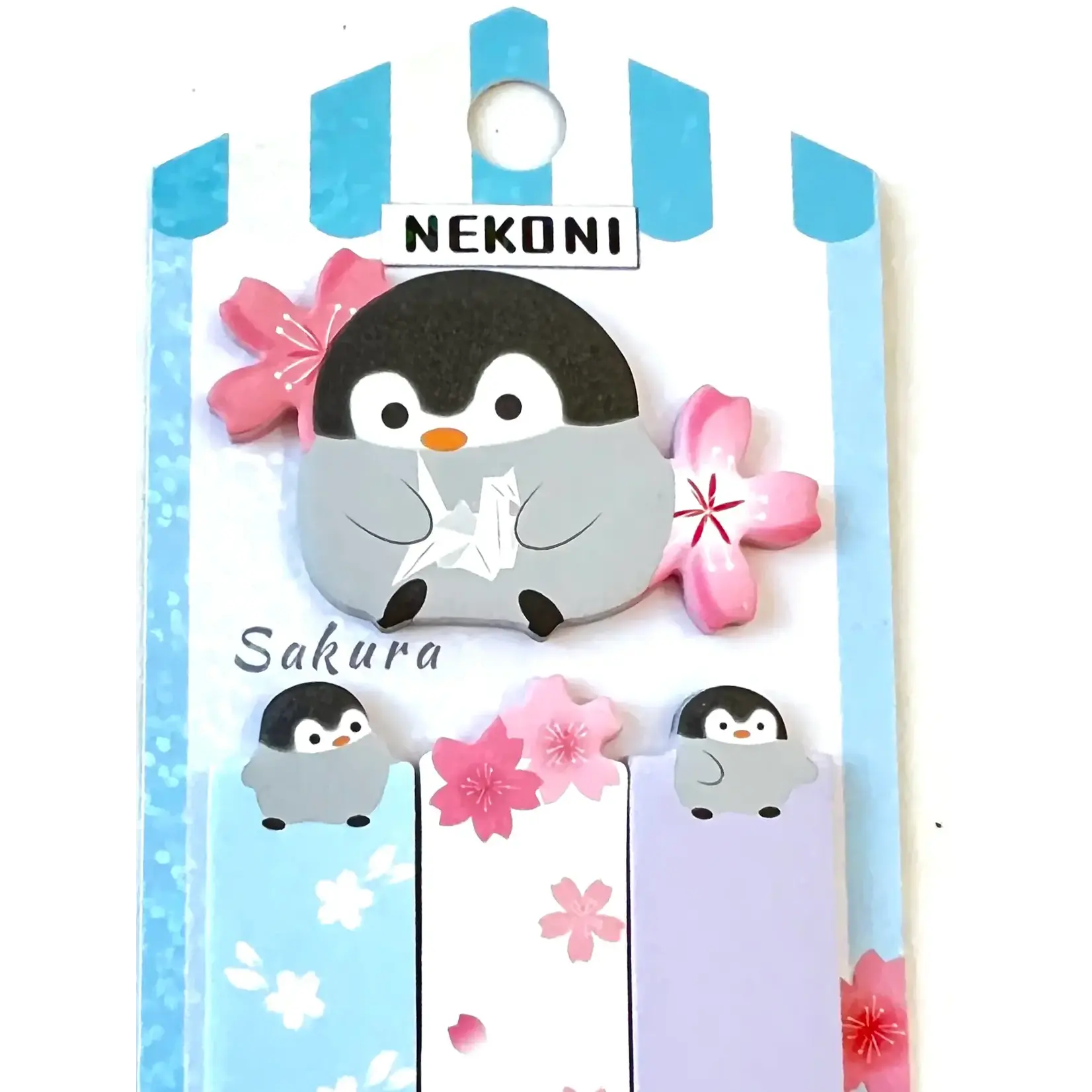 Nekoni Sticky Index Notes - Penguin Sakura - 50438