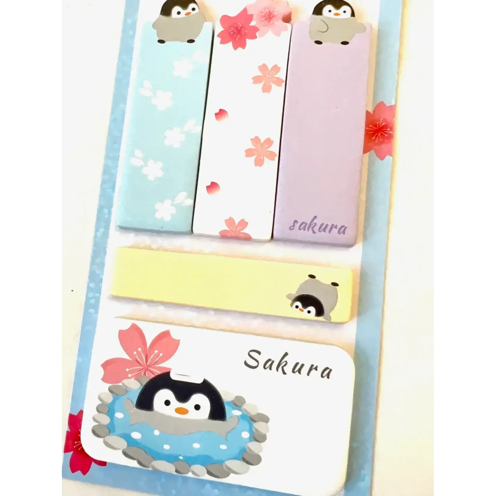 Nekoni Sticky Index Notes - Penguin Sakura - 50438