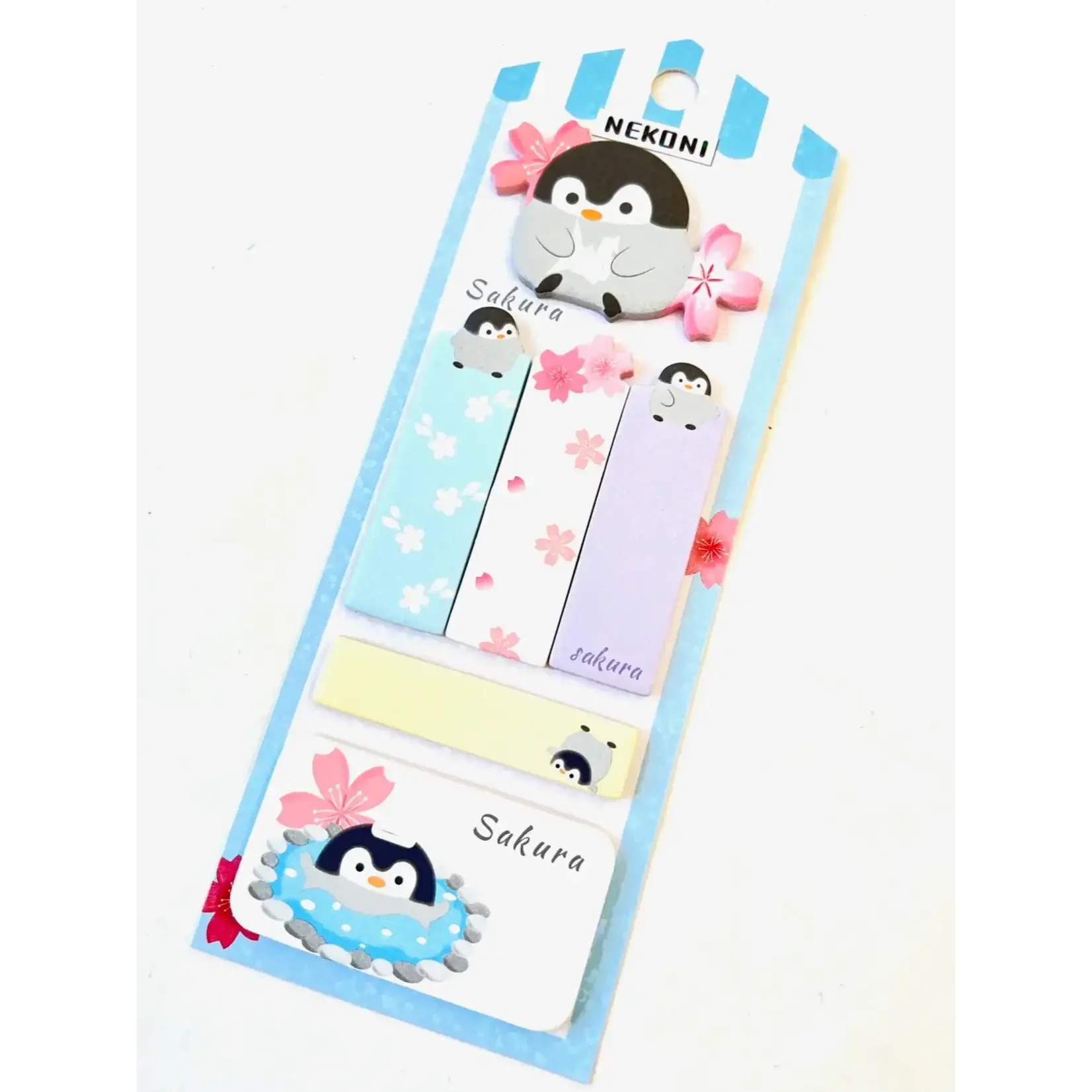 Nekoni Sticky Index Notes - Penguin Sakura - 50438