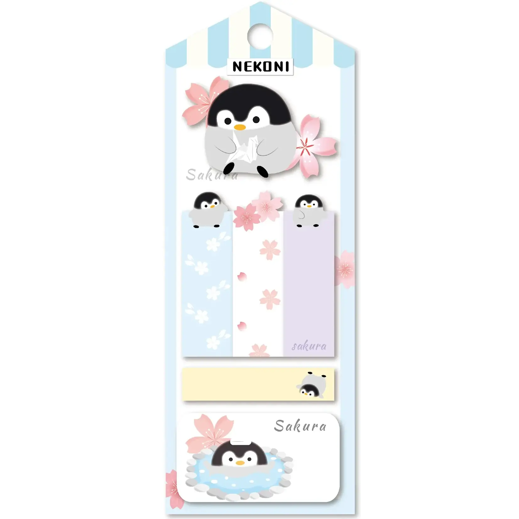 Nekoni Sticky Index Notes - Penguin Sakura - 50438