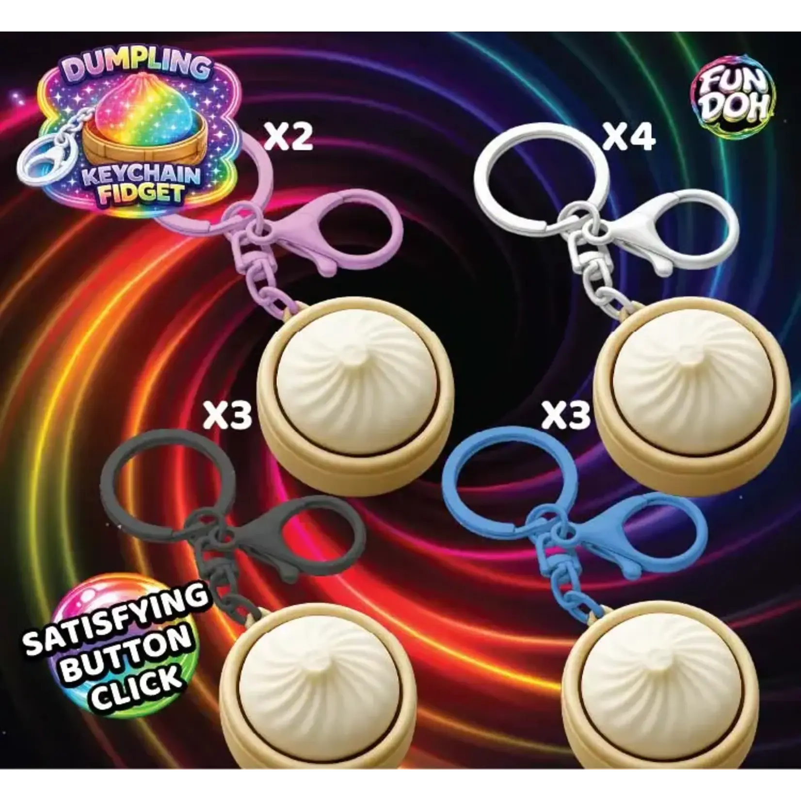 Fun Doh Mini Dumpling Click Light-Up Keychain