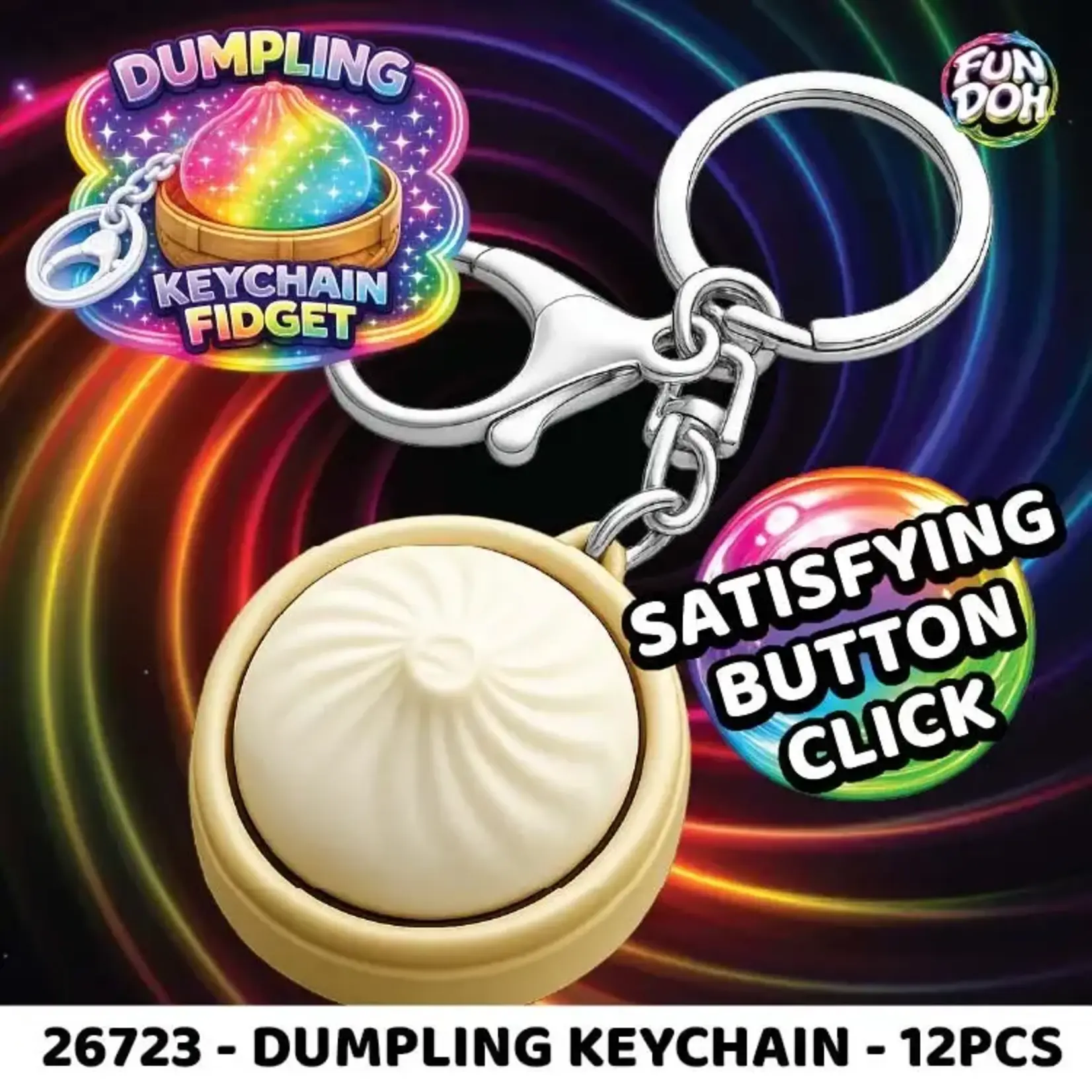 Fun Doh Mini Dumpling Click Light-Up Keychain