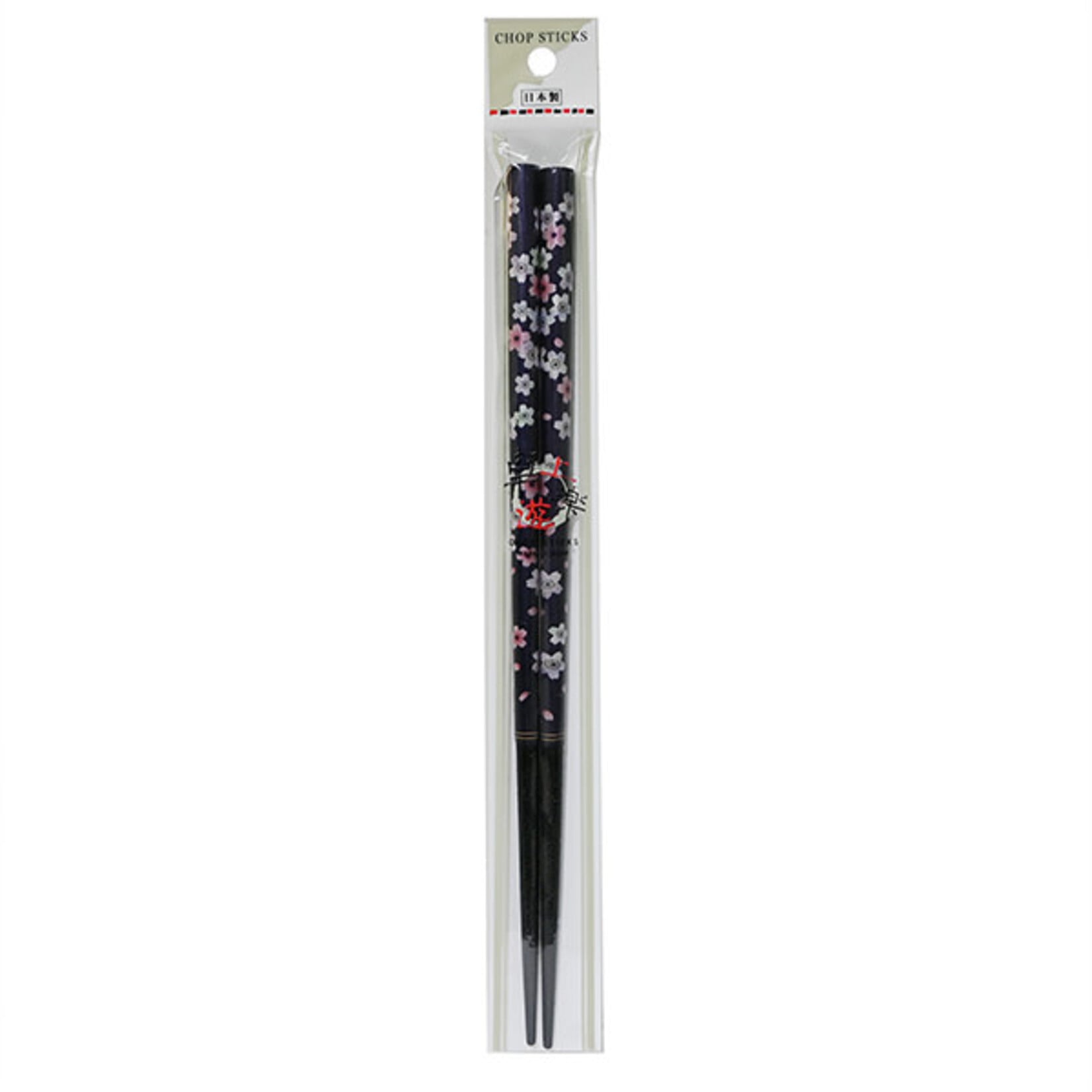 Chopsticks - Wooden 9" Flower Pattern - Navy Blue AW8821-NB