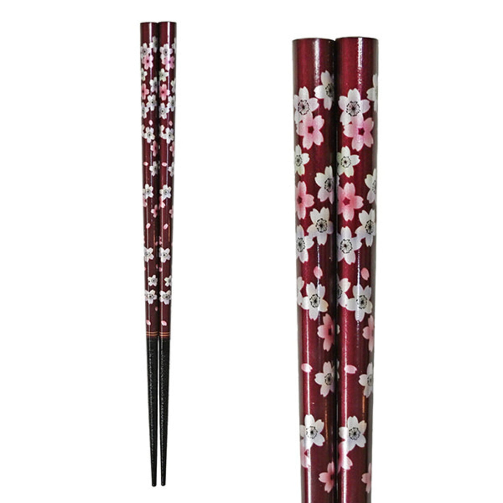 Chopsticks - Wooden 9" Flower Pattern - Red AW8821-NB