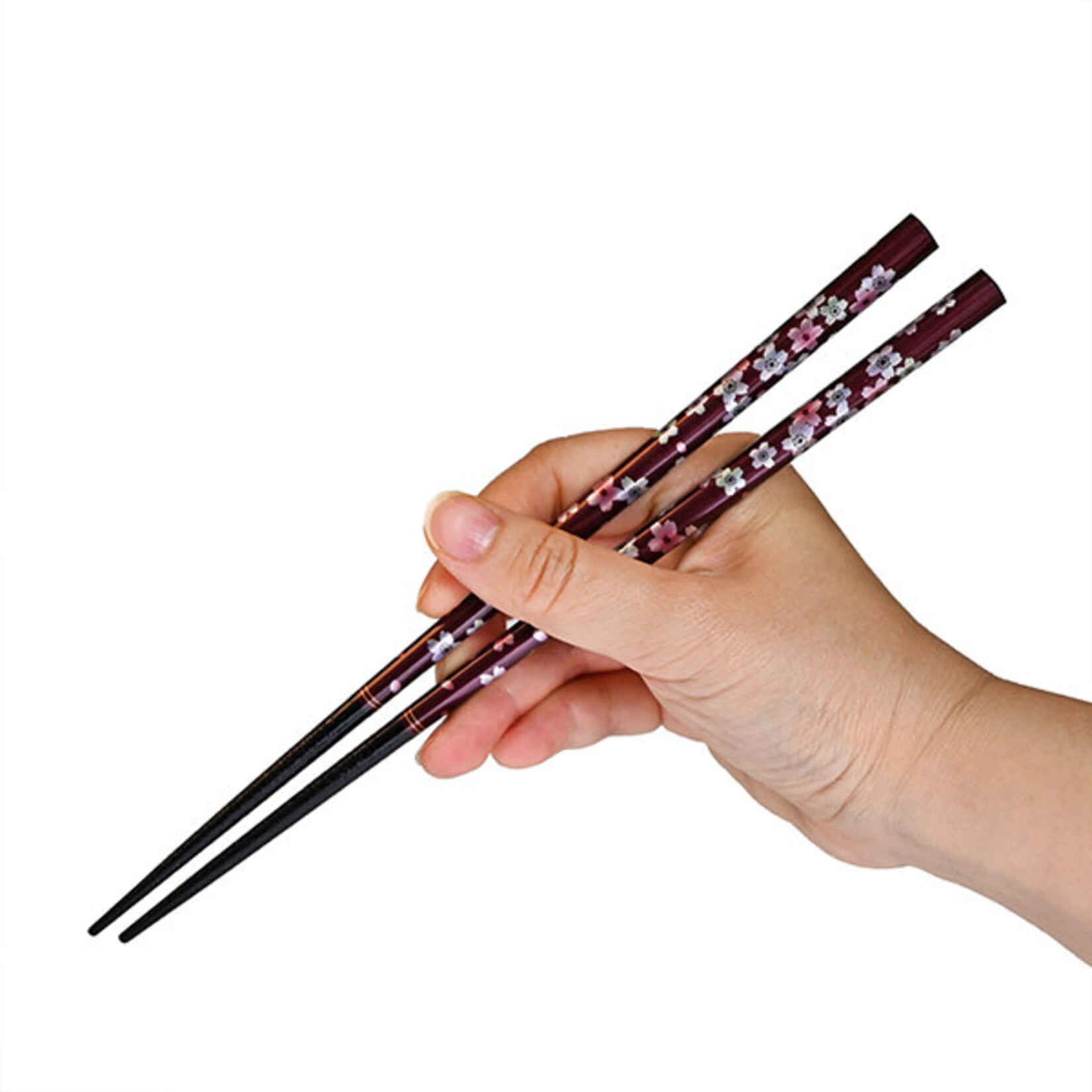 Chopsticks - Wooden 9" Flower Pattern - Red AW8821-NB