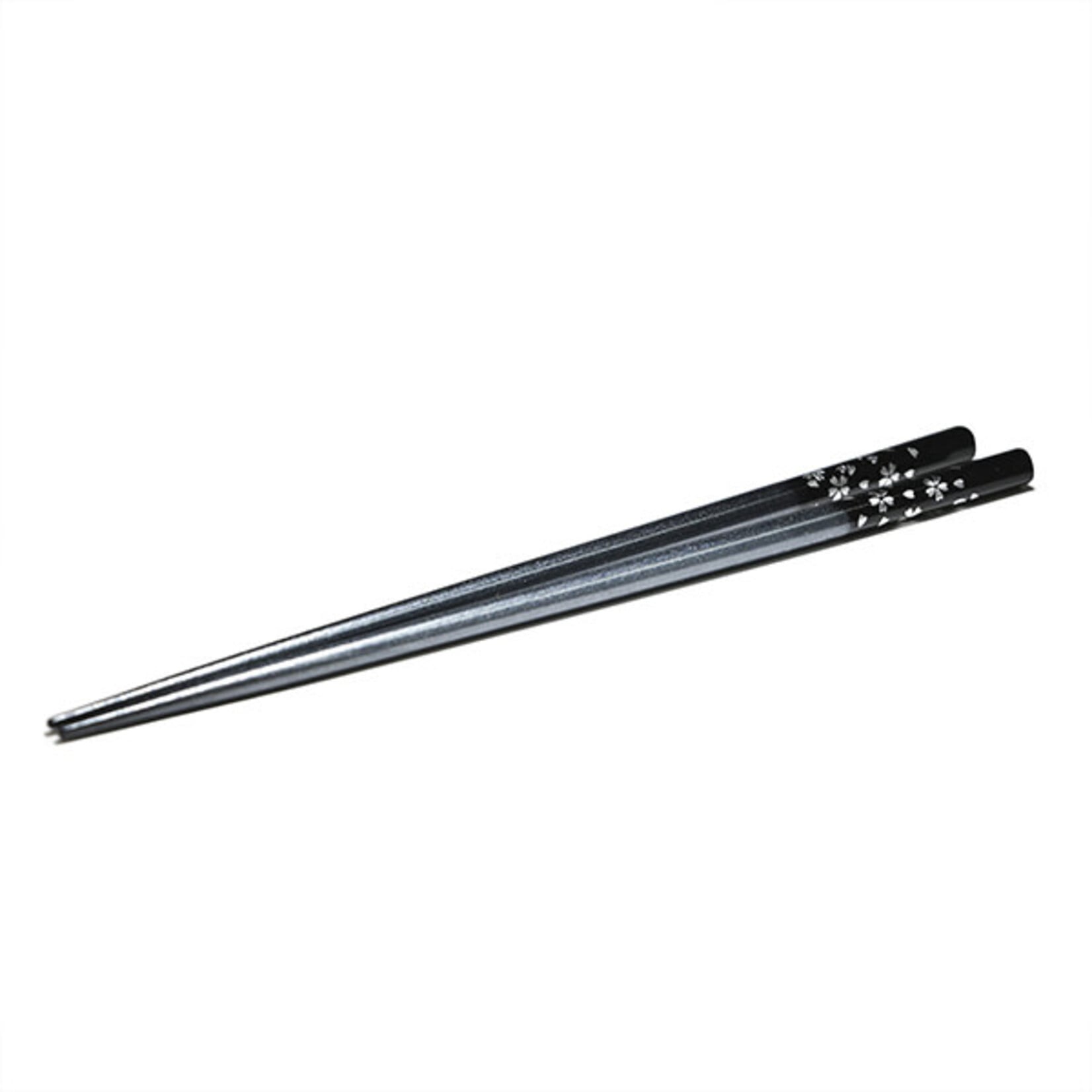 Chopsticks - Wooden 9" Silver Sakura - Black AW8947-BK