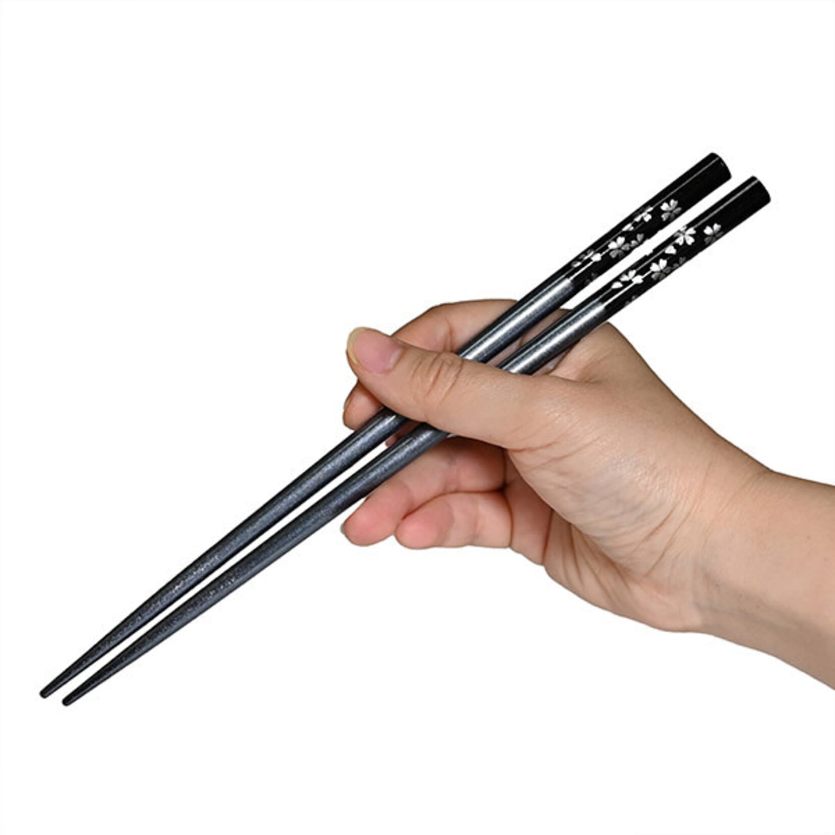 Chopsticks - Wooden 9" Silver Sakura - Black AW8947-BK
