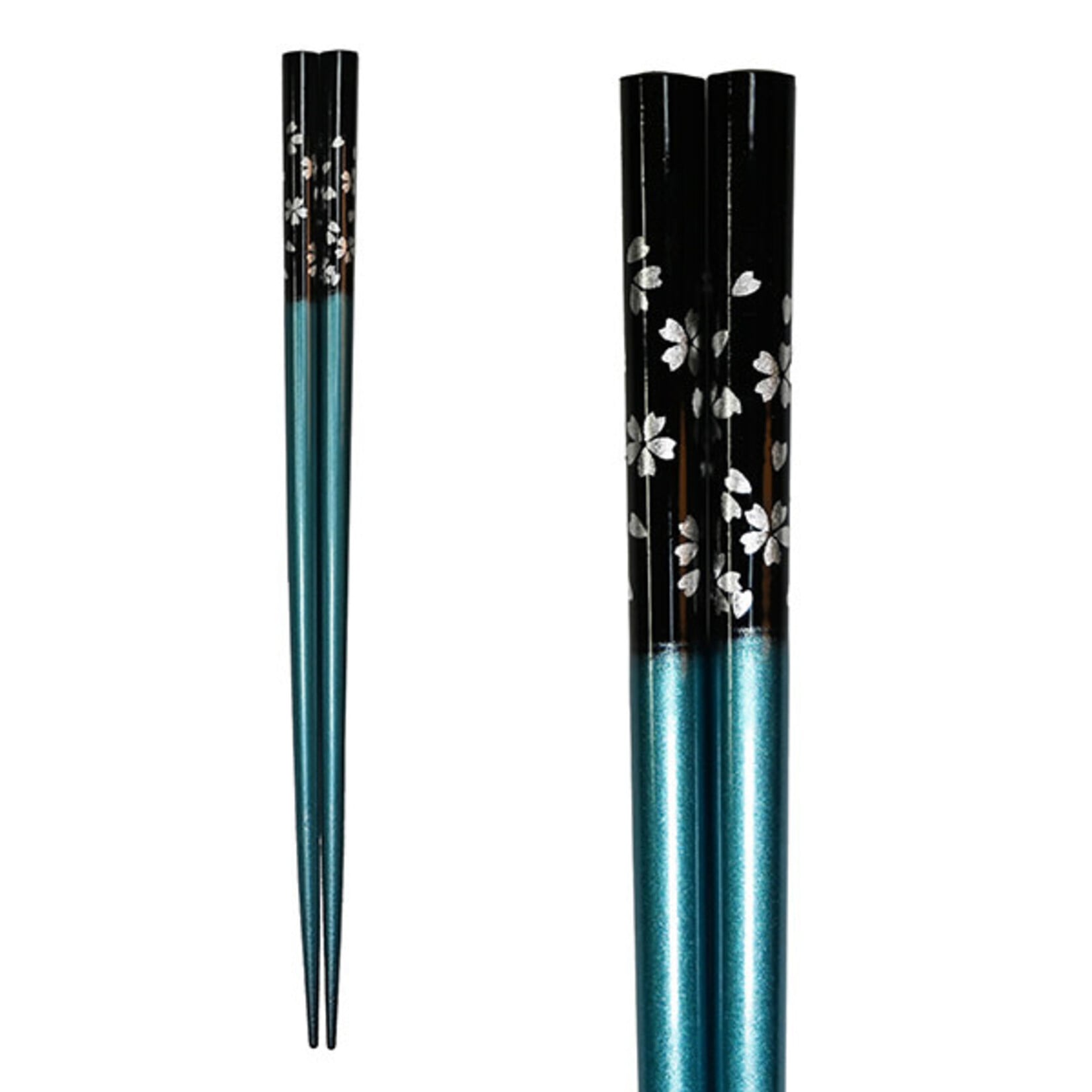 Chopsticks - Wooden 9" Silver Sakura - Blue AW8947-BL
