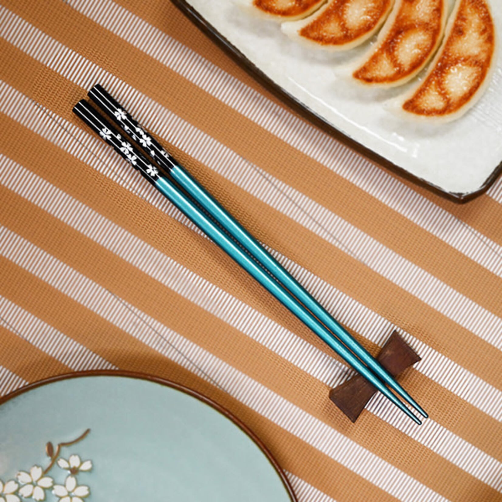 Chopsticks - Wooden 9" Silver Sakura - Blue AW8947-BL