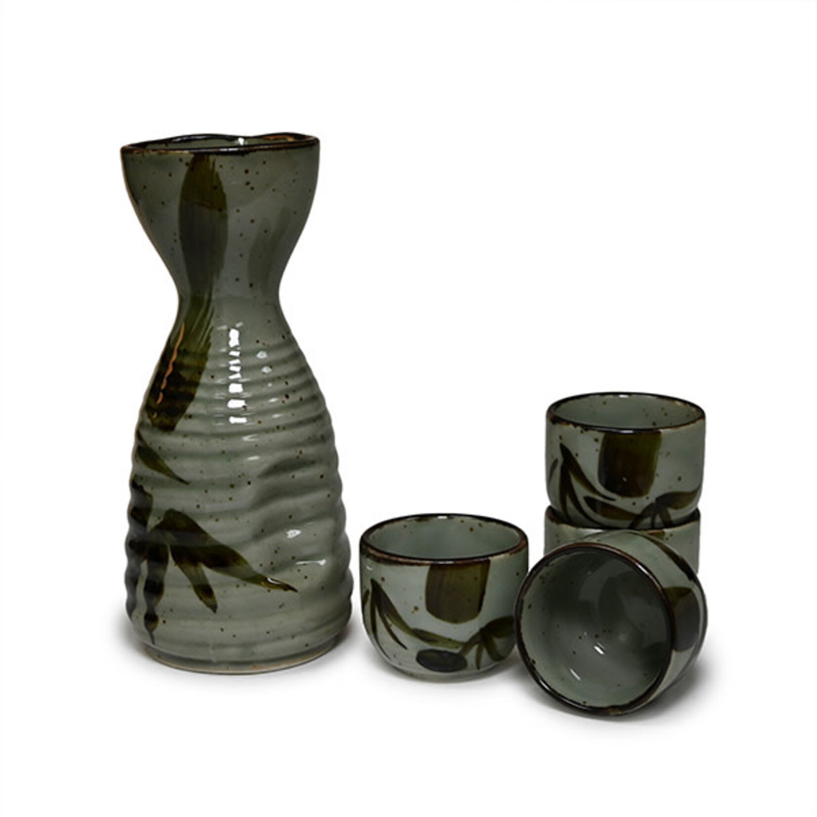 Sake Set 1:4 Green/Bamboo - SE70-BA