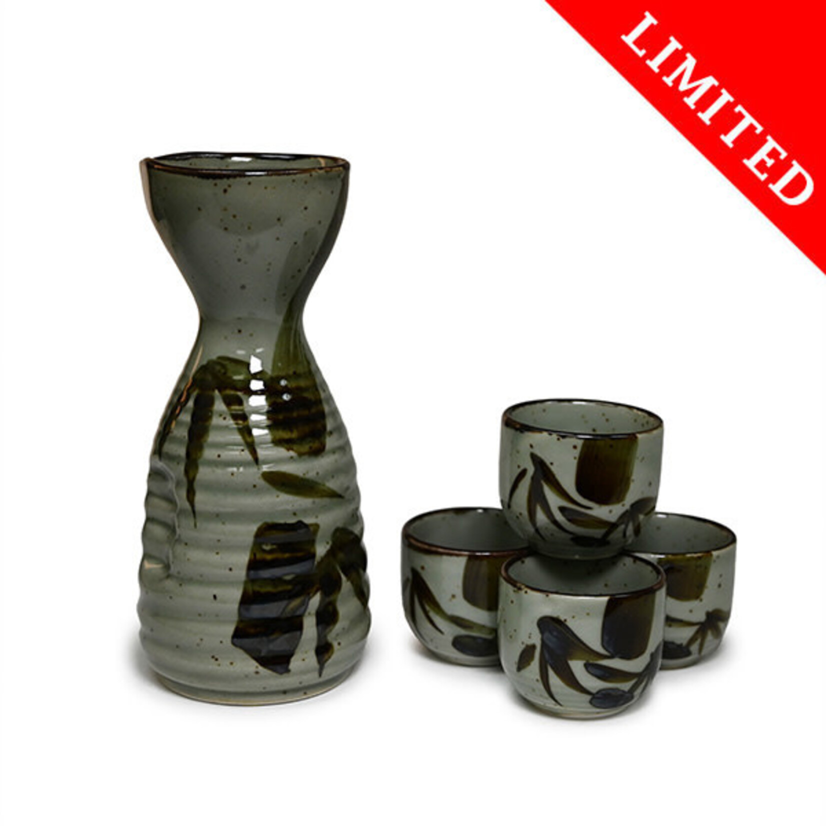 Sake Set 1:4 Green/Bamboo - SE70-BA