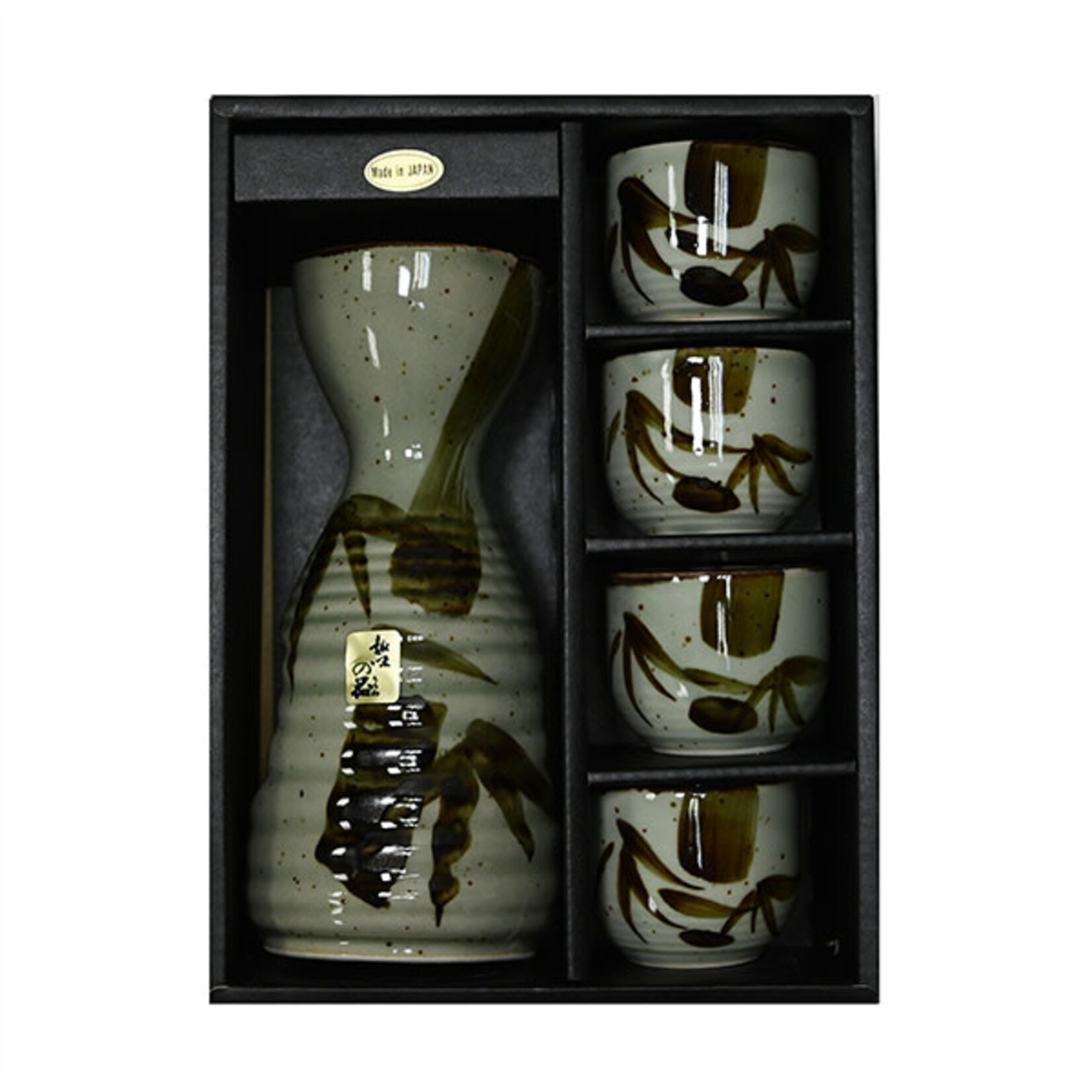 Sake Set 1:4 Green/Bamboo - SE70-BA