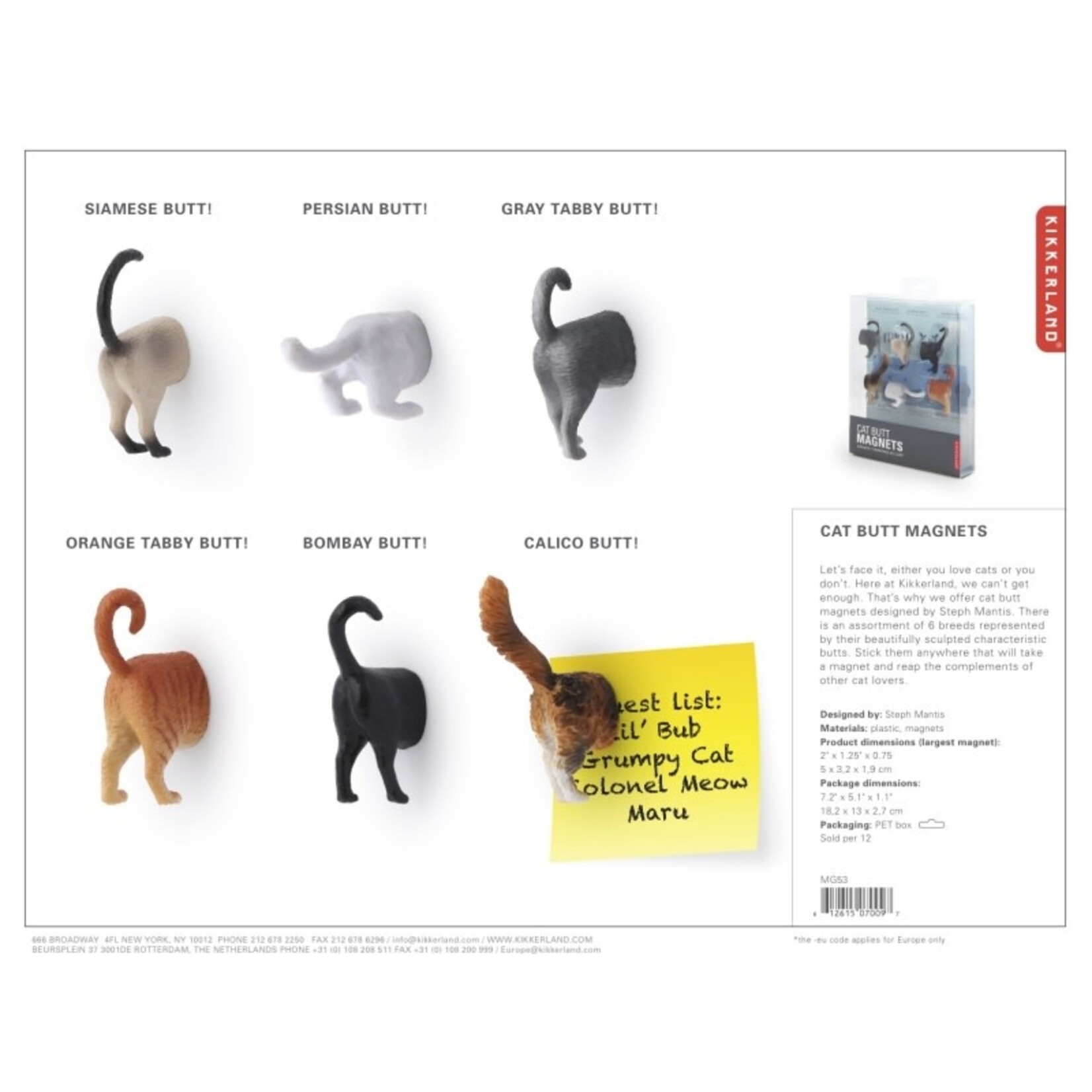 Cat Butt Magnets Set of 6 - MG53